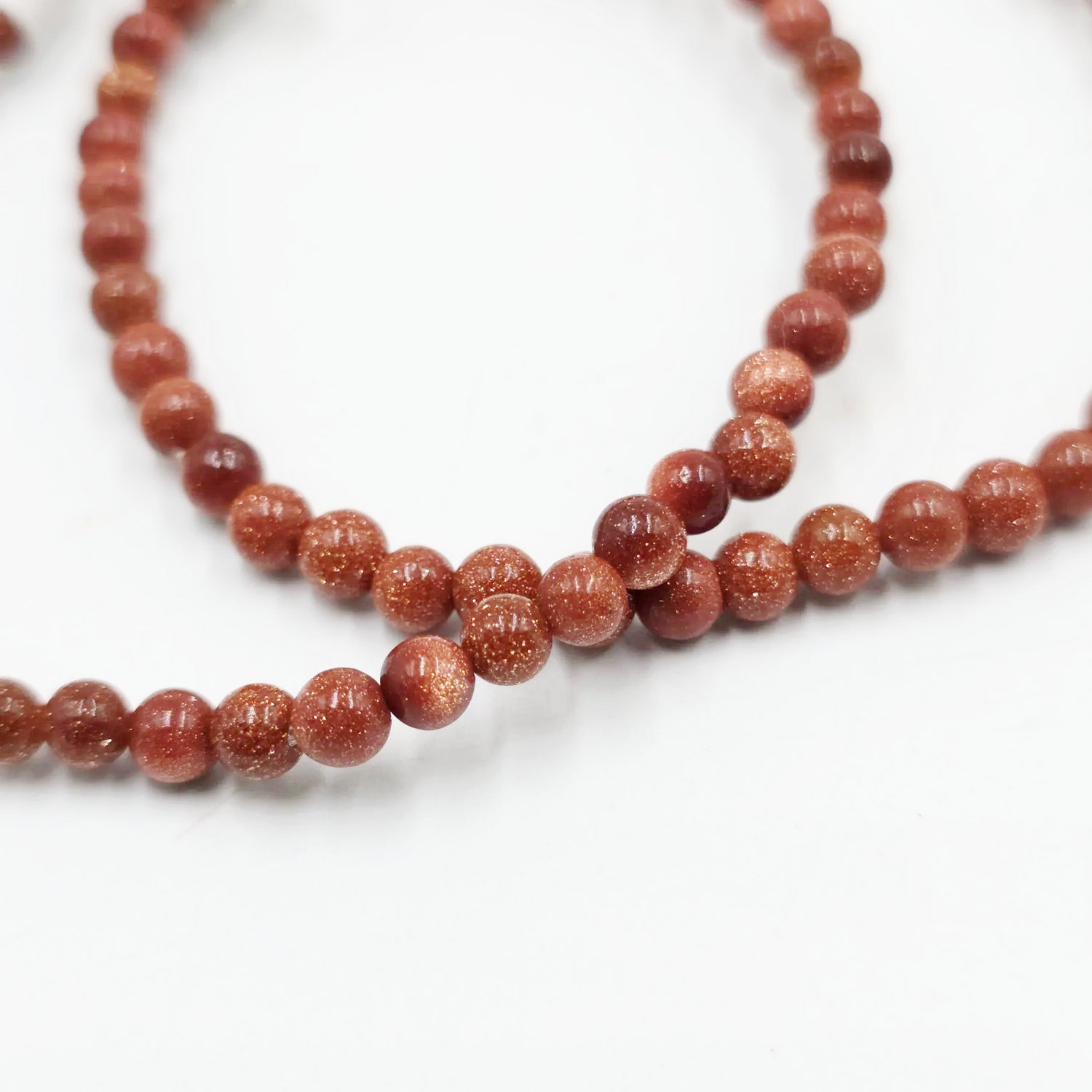 Goldstone Bead Bracelet 4mm Gold Sandstone - Elevated Metaphysical