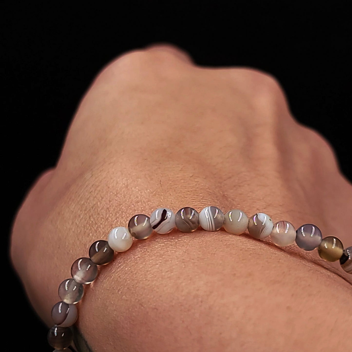 Botswana Agate Bracelet 4mm Bead Bracelet