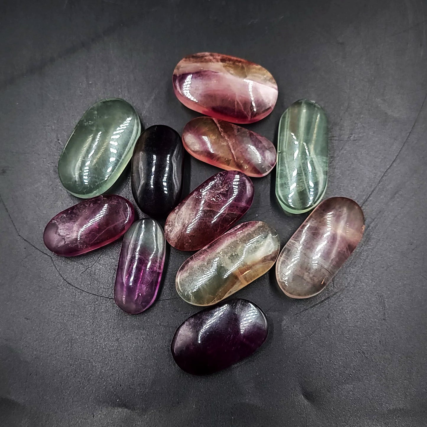 Rainbow Fluorite Palm Stone