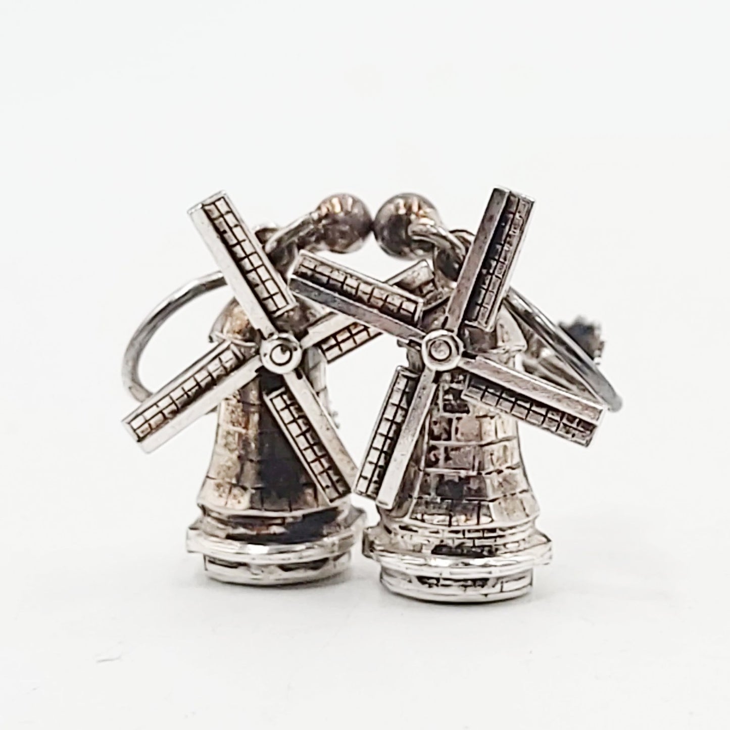 Sterling Silver Windmill Earrings Hinge Clip-On, 3D, Movable - Elevated Metaphysical