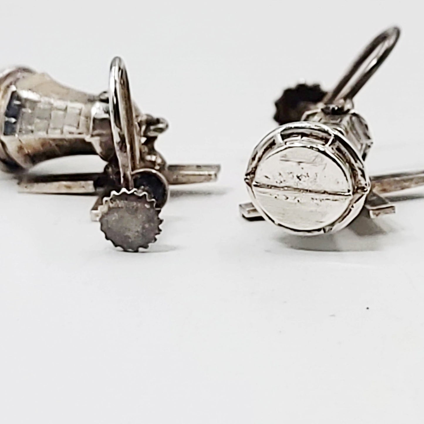 Sterling Silver Windmill Earrings Hinge Clip-On, 3D, Movable - Elevated Metaphysical