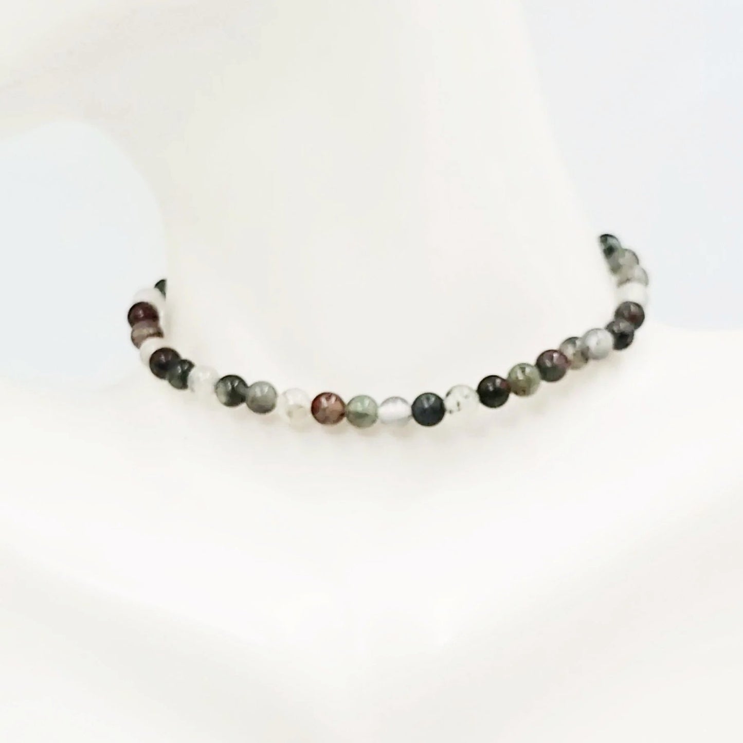 African Bloodstone Bead Bracelet 4mm - Elevated Metaphysical