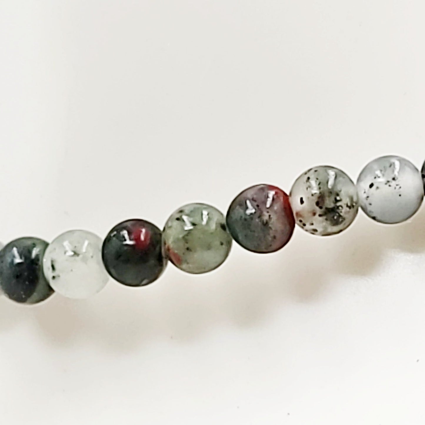 African Bloodstone Bead Bracelet 4mm - Elevated Metaphysical