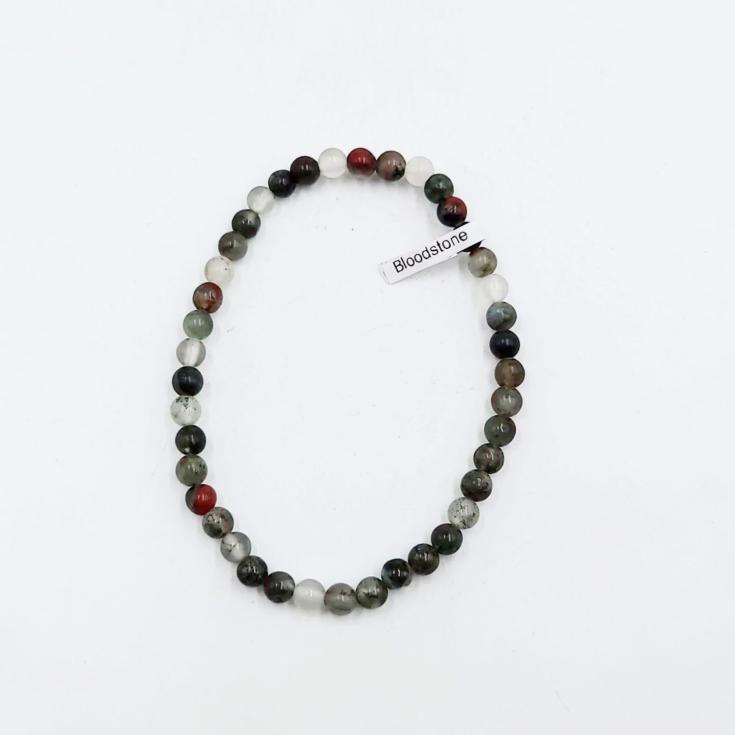 African Bloodstone Bead Bracelet 4mm - Elevated Metaphysical