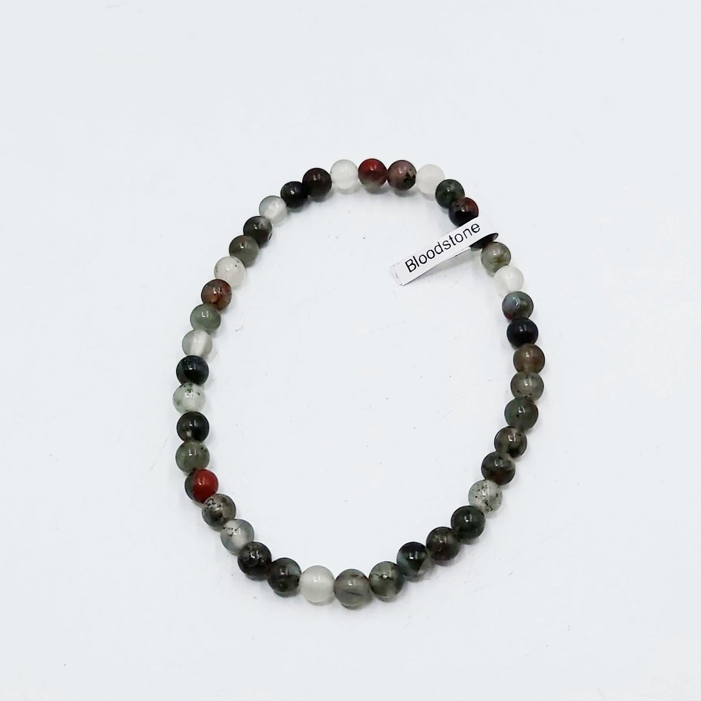 African Bloodstone Bead Bracelet 4mm - Elevated Metaphysical