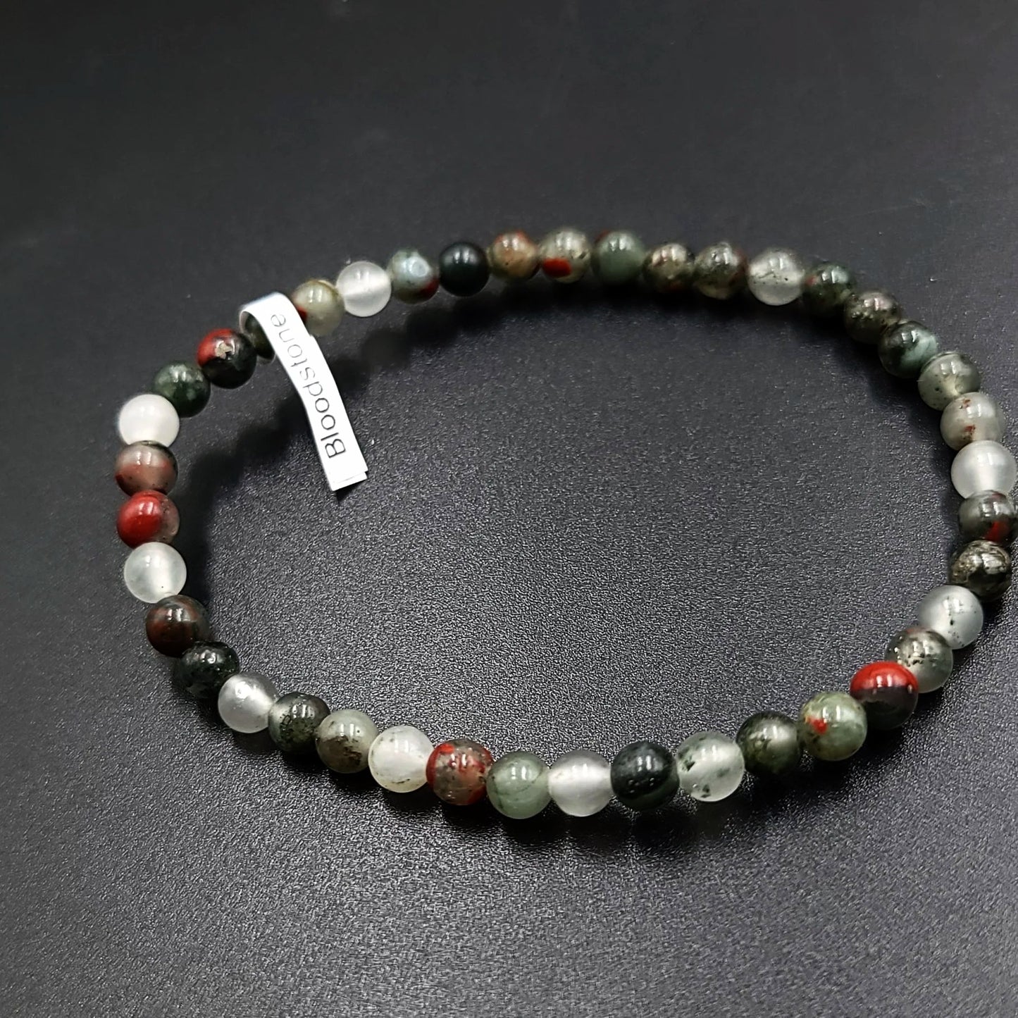 African Bloodstone Bead Bracelet 4mm - Elevated Metaphysical