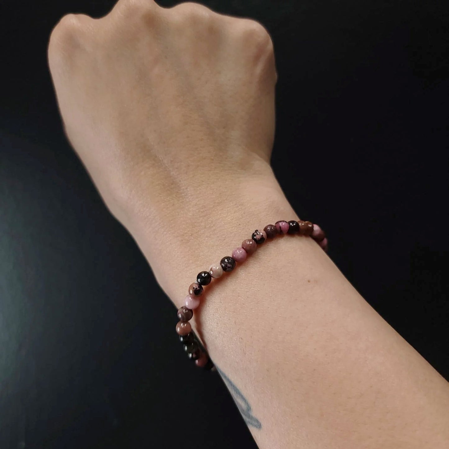 Rhodonite Bracelet 4mm Bead Bracelet