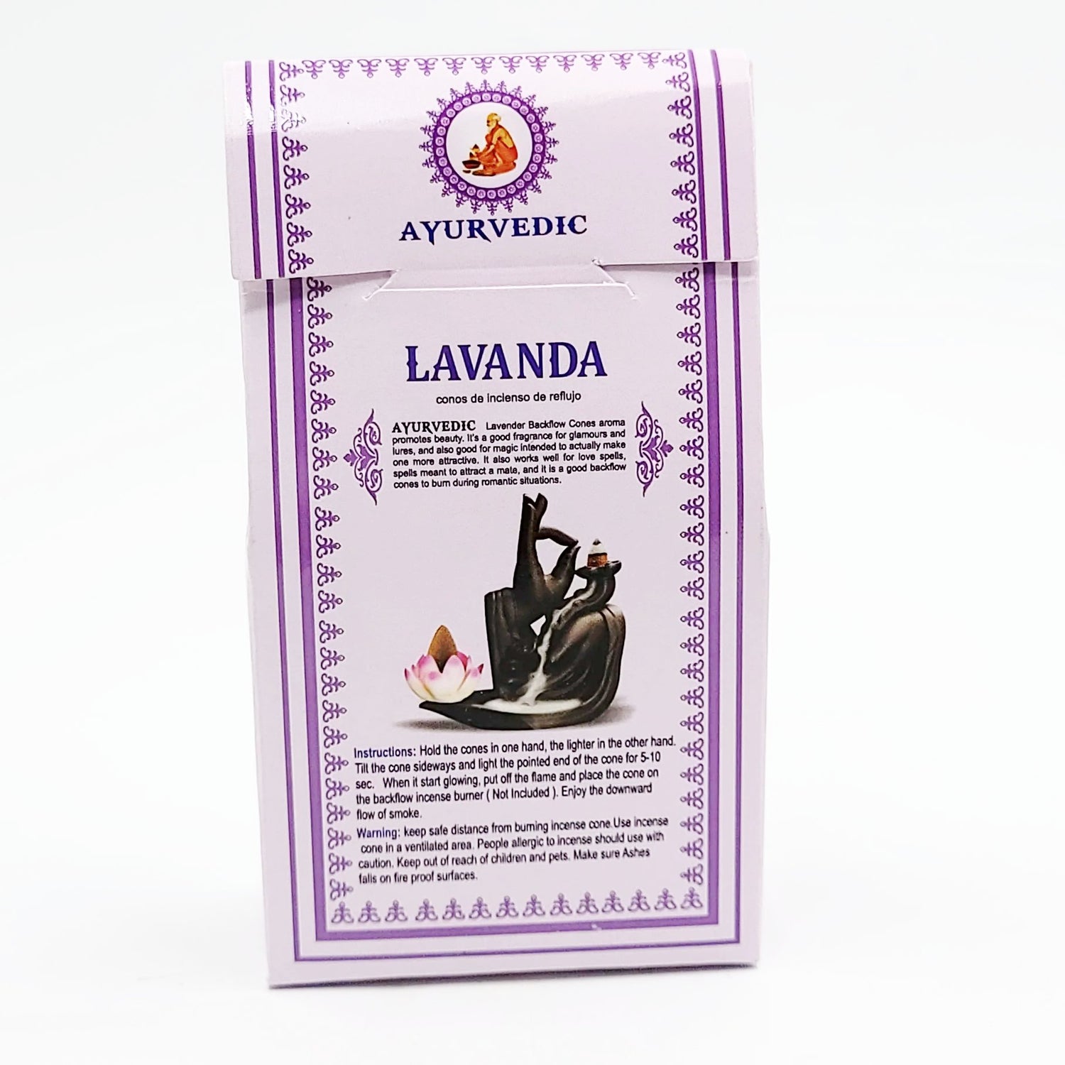Ayurvedic Lavender Backflow Incense Cones 10 Pack - Elevated Metaphysical
