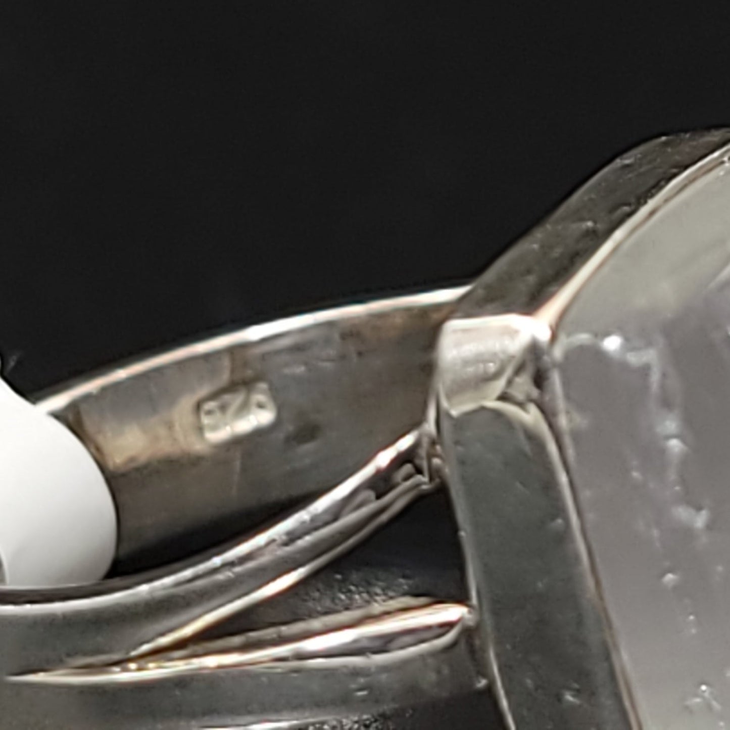 Selenite Ring Square Sterling Silver Size 8 - Elevated Metaphysical