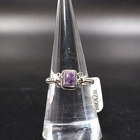 Lepidolite Ring "Orion" Sterling Silver Size 8