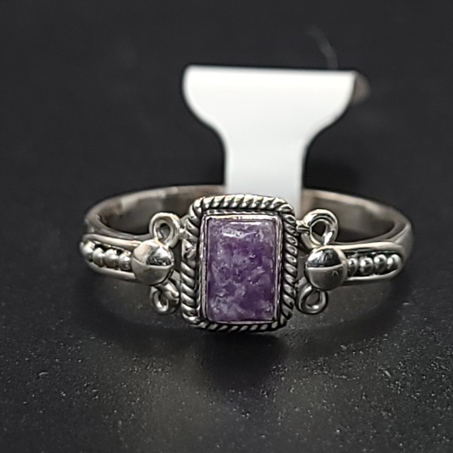 Lepidolite Ring "Orion" Sterling Silver Size 8