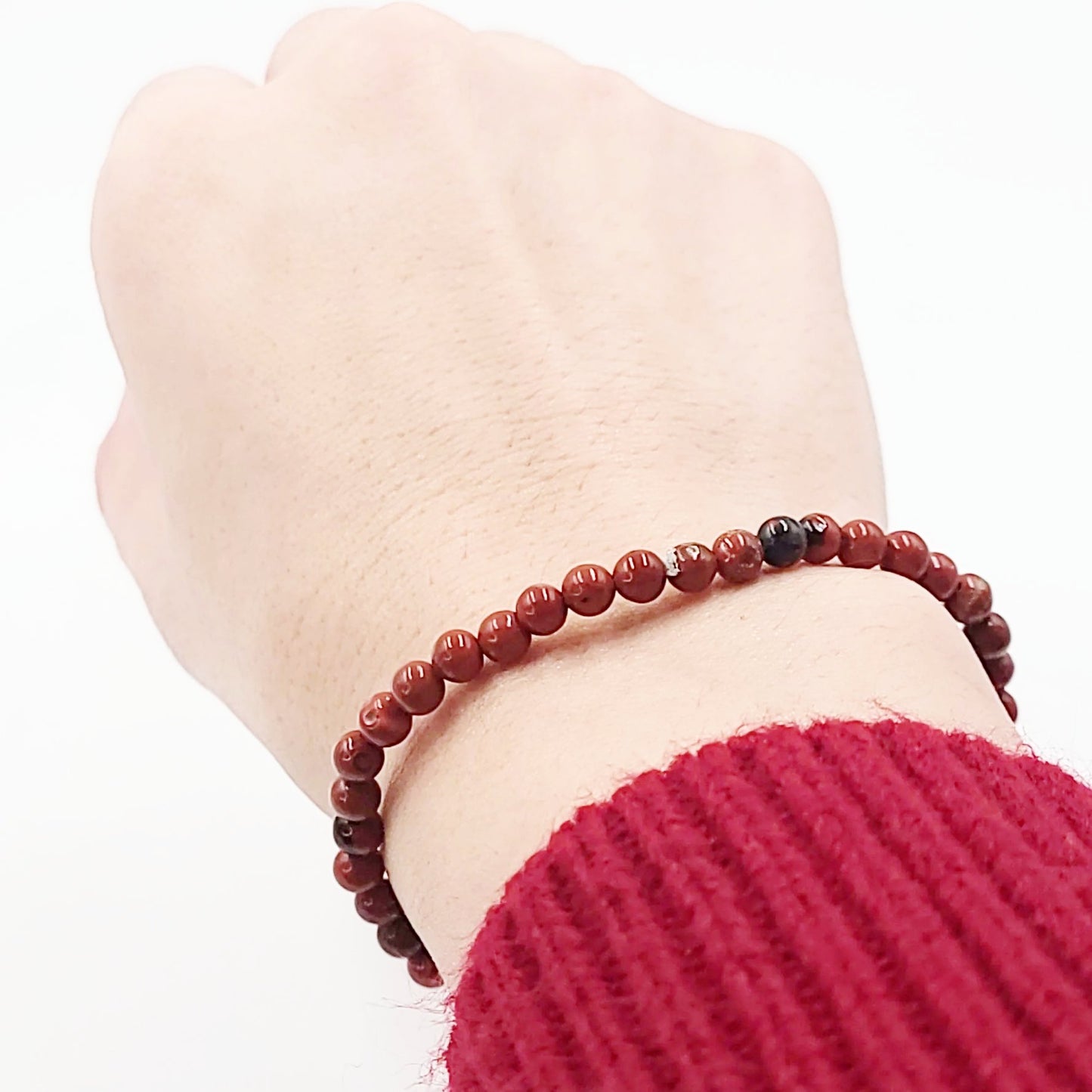 Red Jasper Bead Bracelet 4mm - Elevated Metaphysical