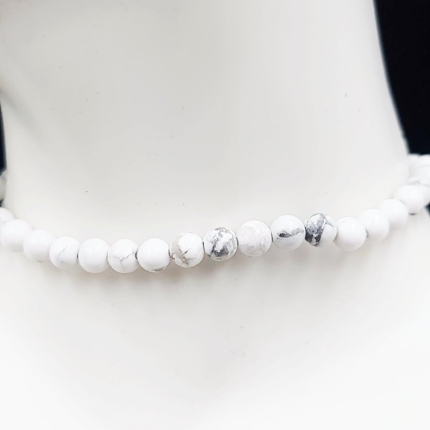 Howlite Bracelet 4mm Bead Bracelet