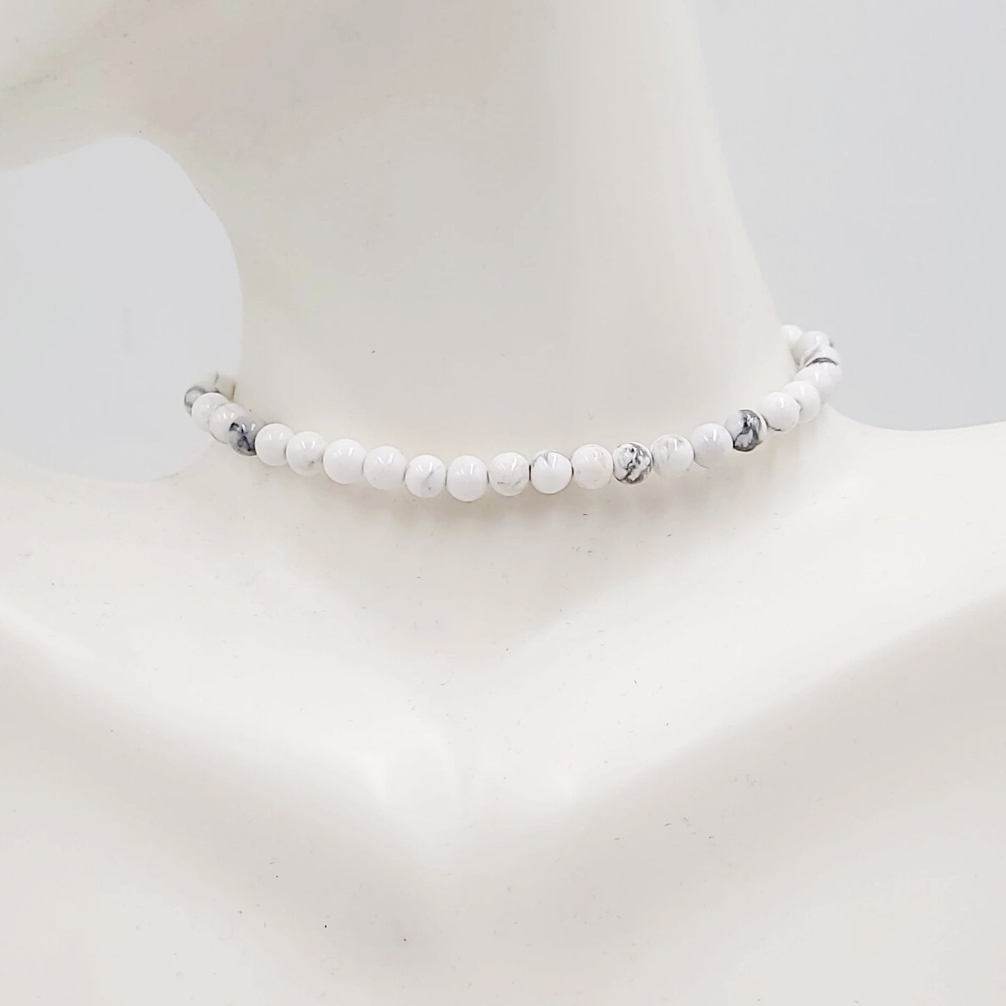 Howlite Bracelet 4mm Bead Bracelet