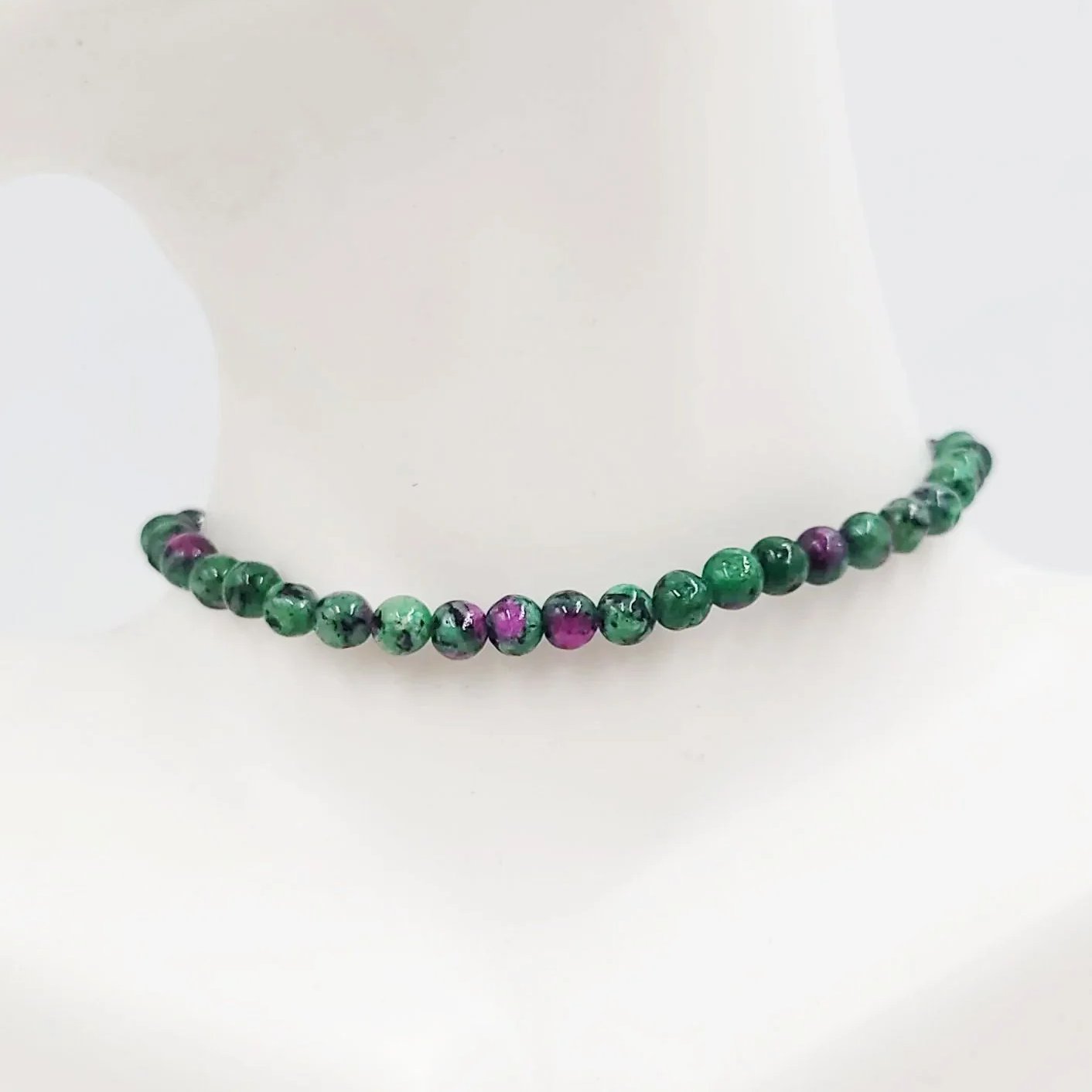 Ruby Zoisite Bead Bracelet 4mm - Elevated Metaphysical