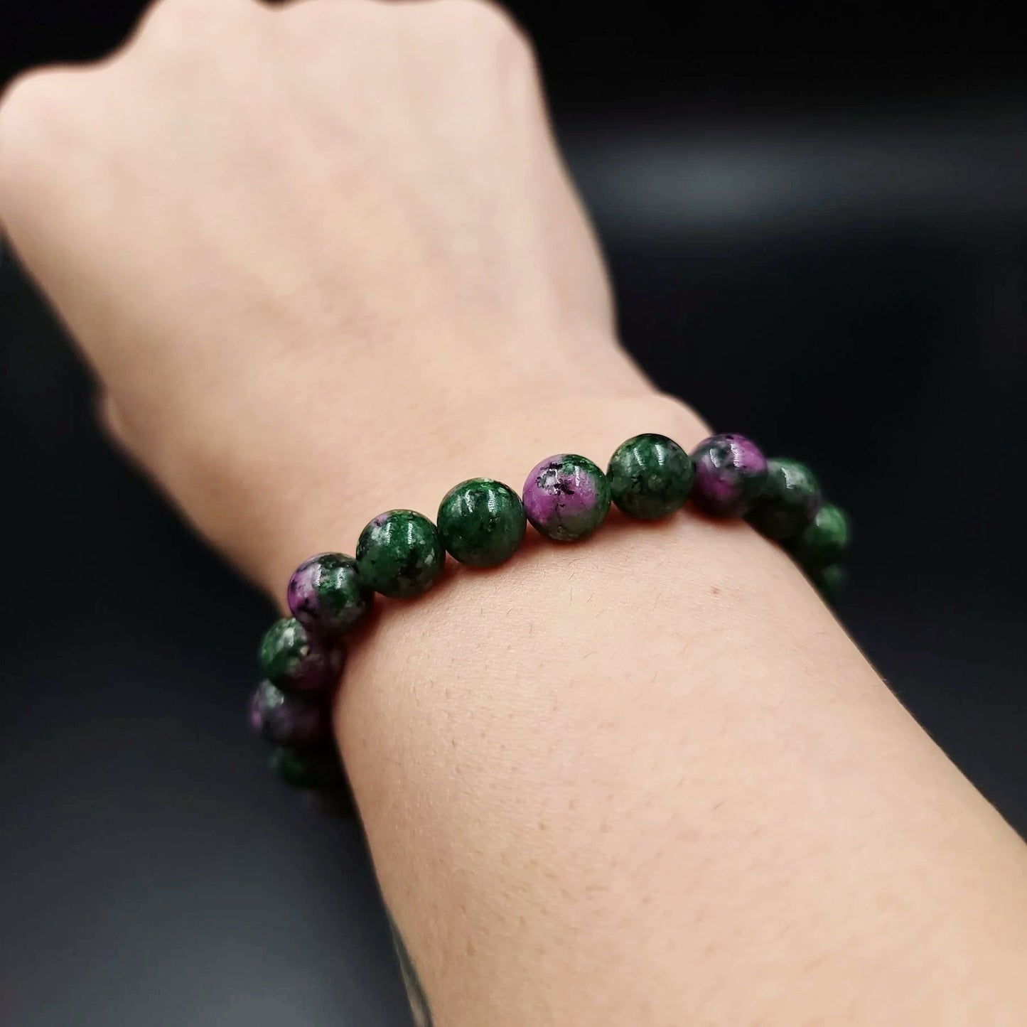 Ruby Zoisite Bead Bracelet 8mm