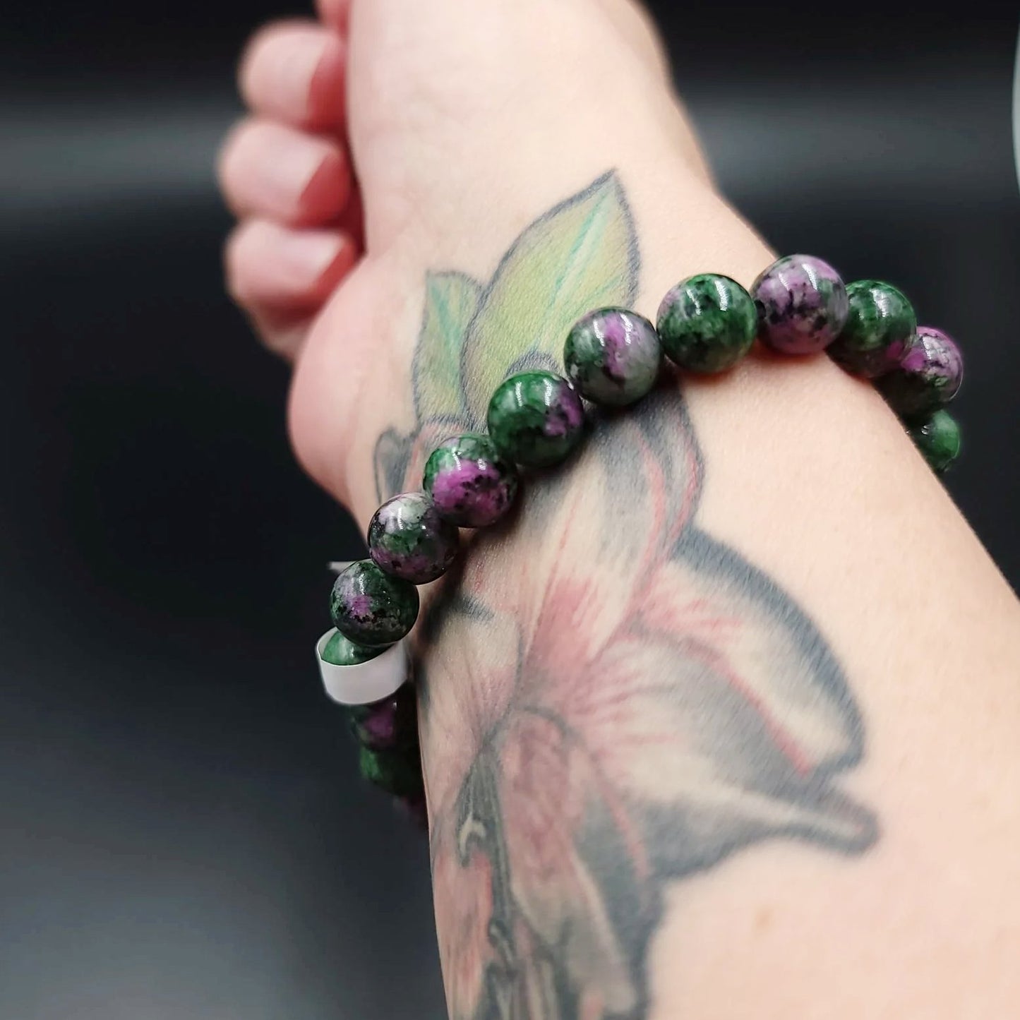 Ruby Zoisite Bead Bracelet 8mm