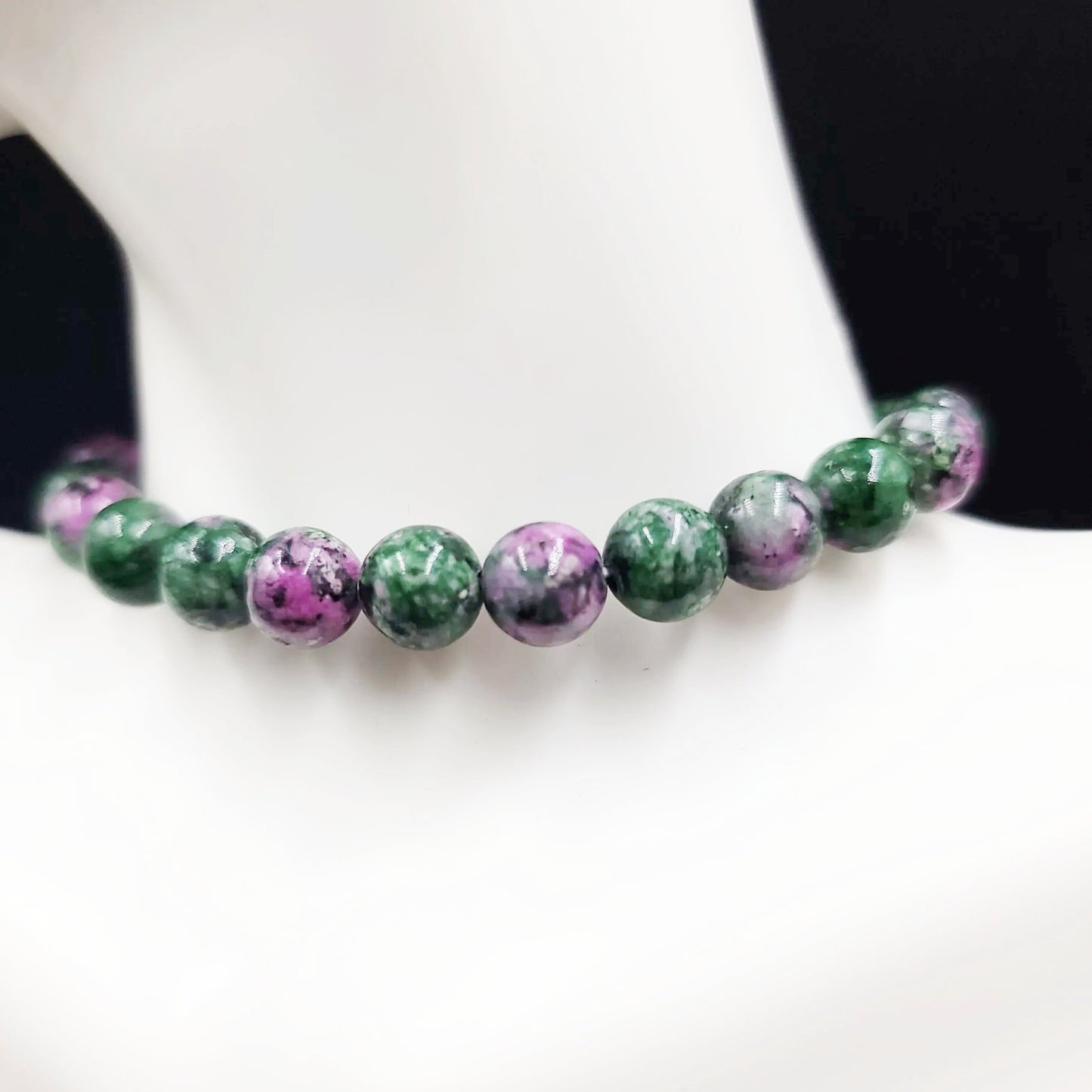 Ruby Zoisite Bead Bracelet 8mm