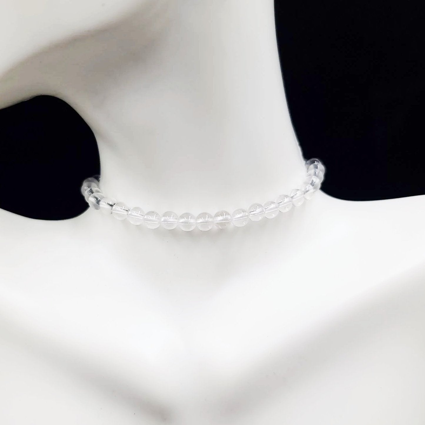 Clear Quartz Bead Bracelet 4mm