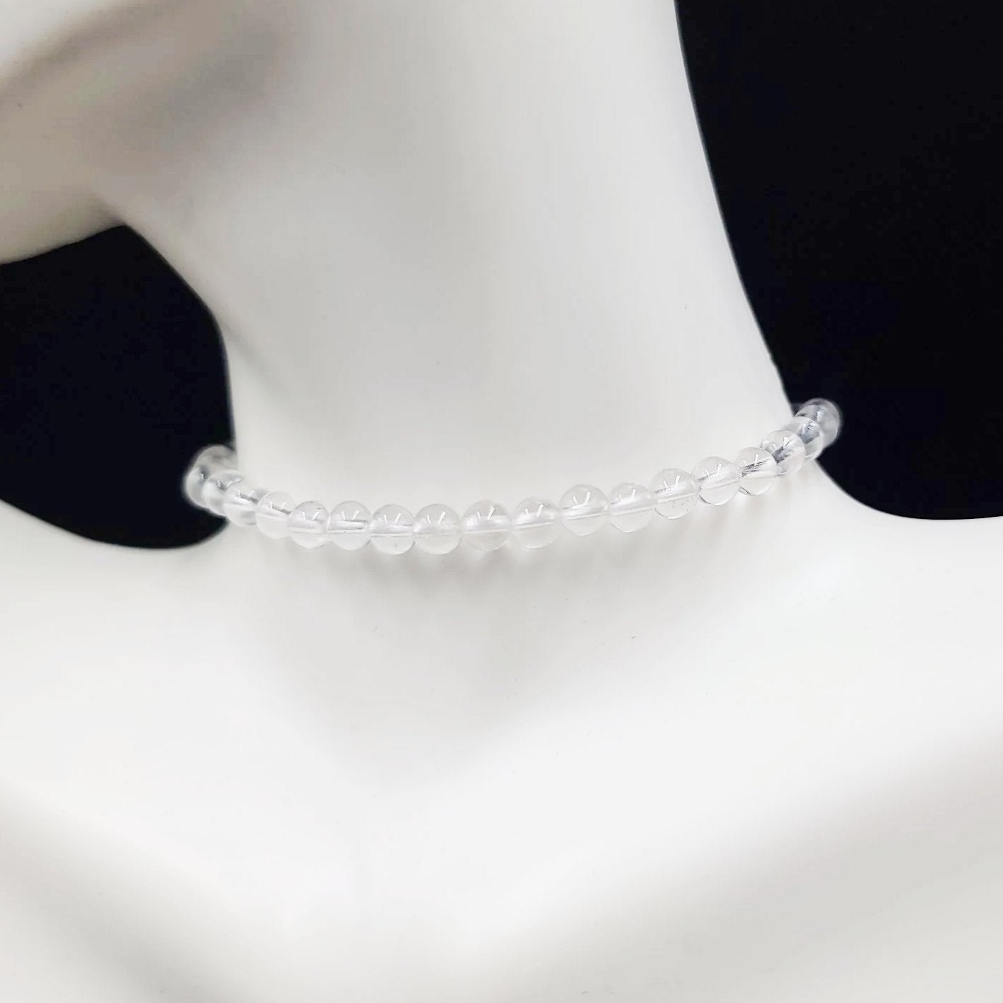 Clear Quartz Bead Bracelet 4mm