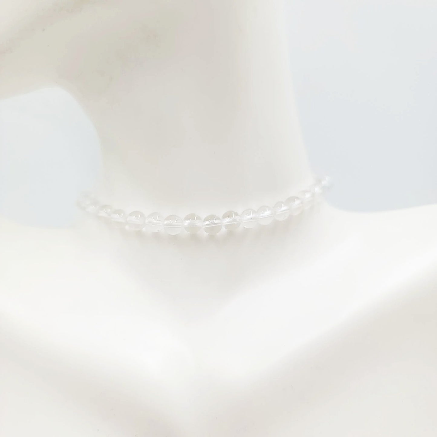 Clear Quartz Bead Bracelet 4mm