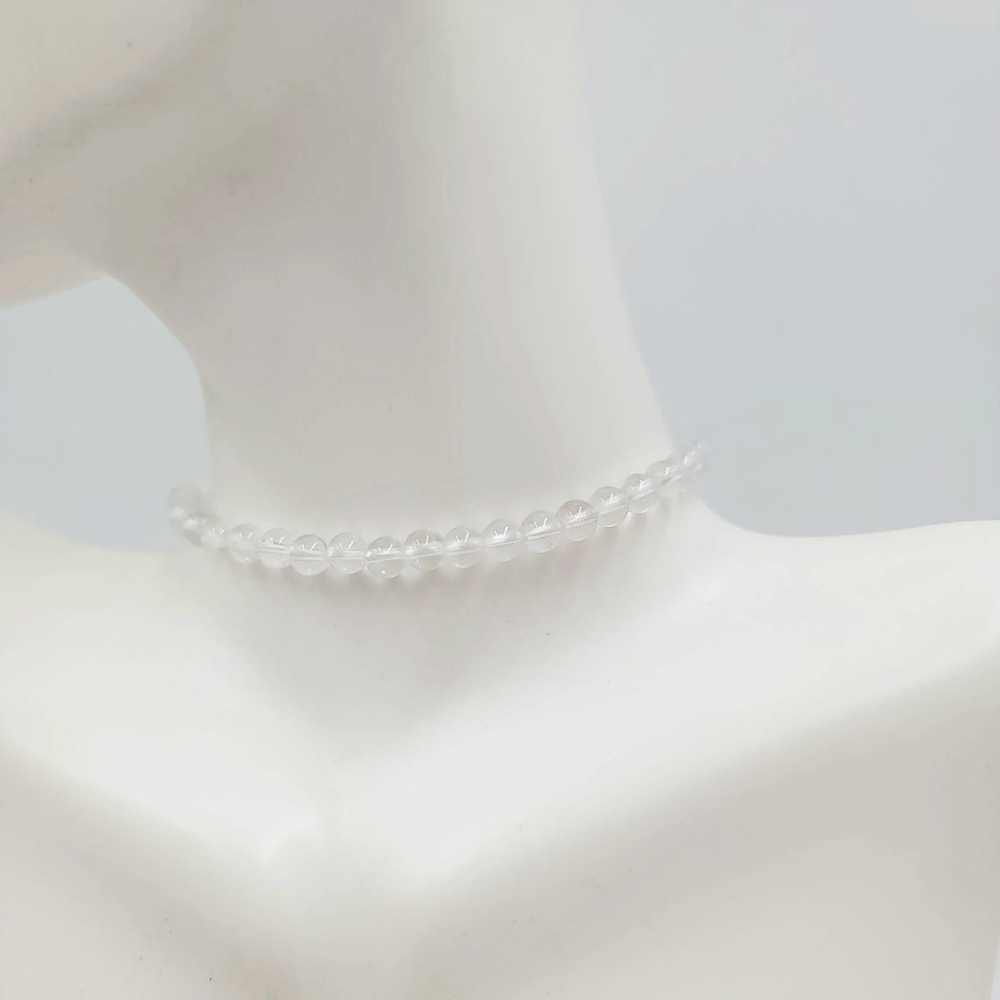 Clear Quartz Bead Bracelet 4mm