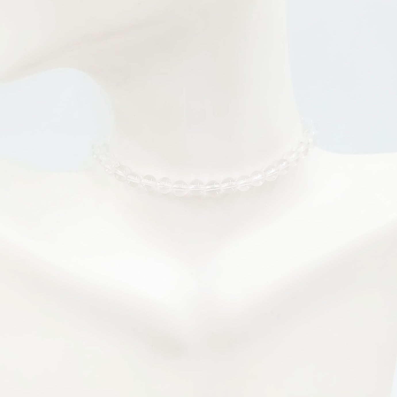 Clear Quartz Bead Bracelet 4mm