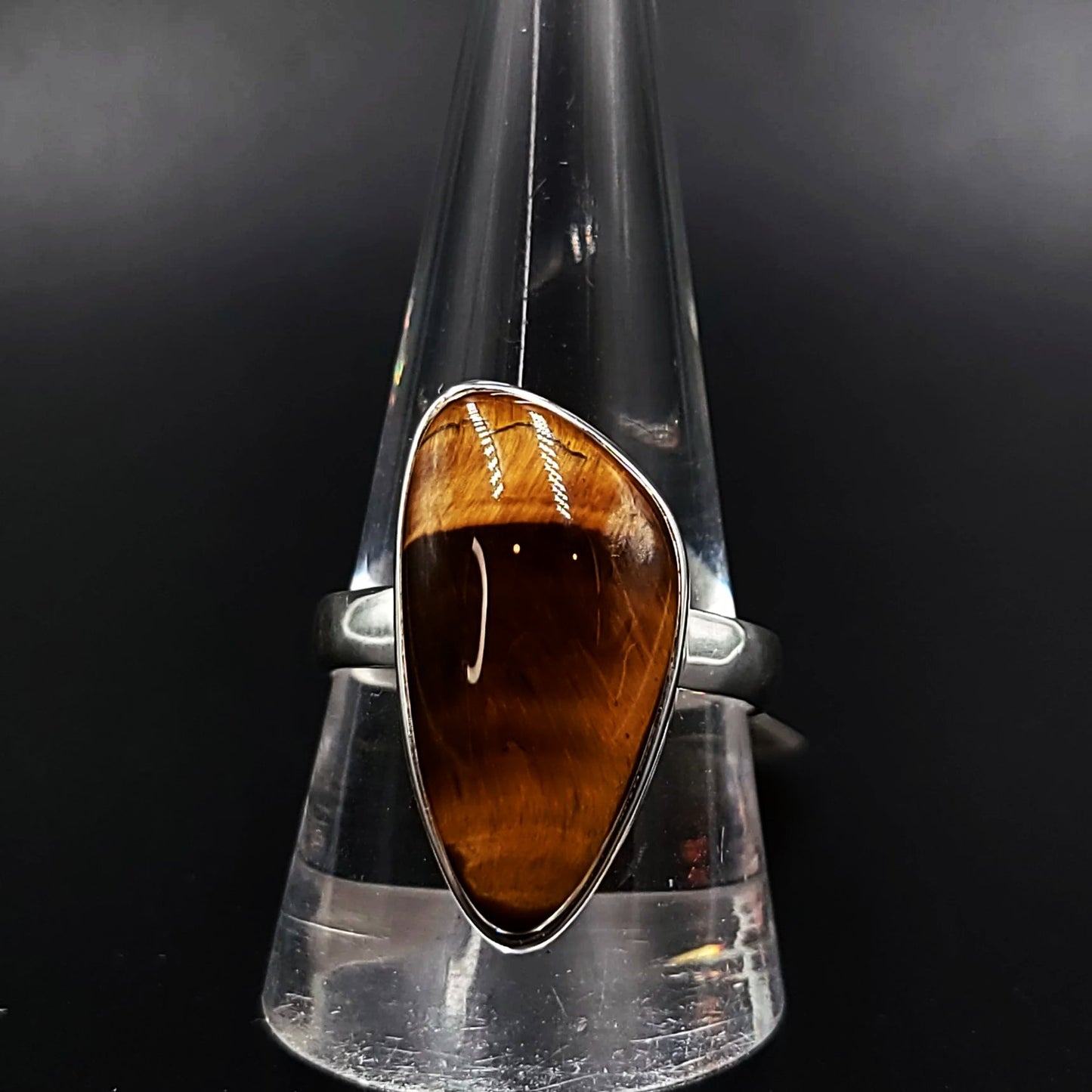 Tiger Eye Free Form Ring Sterling Silver HQ - Elevated Metaphysical