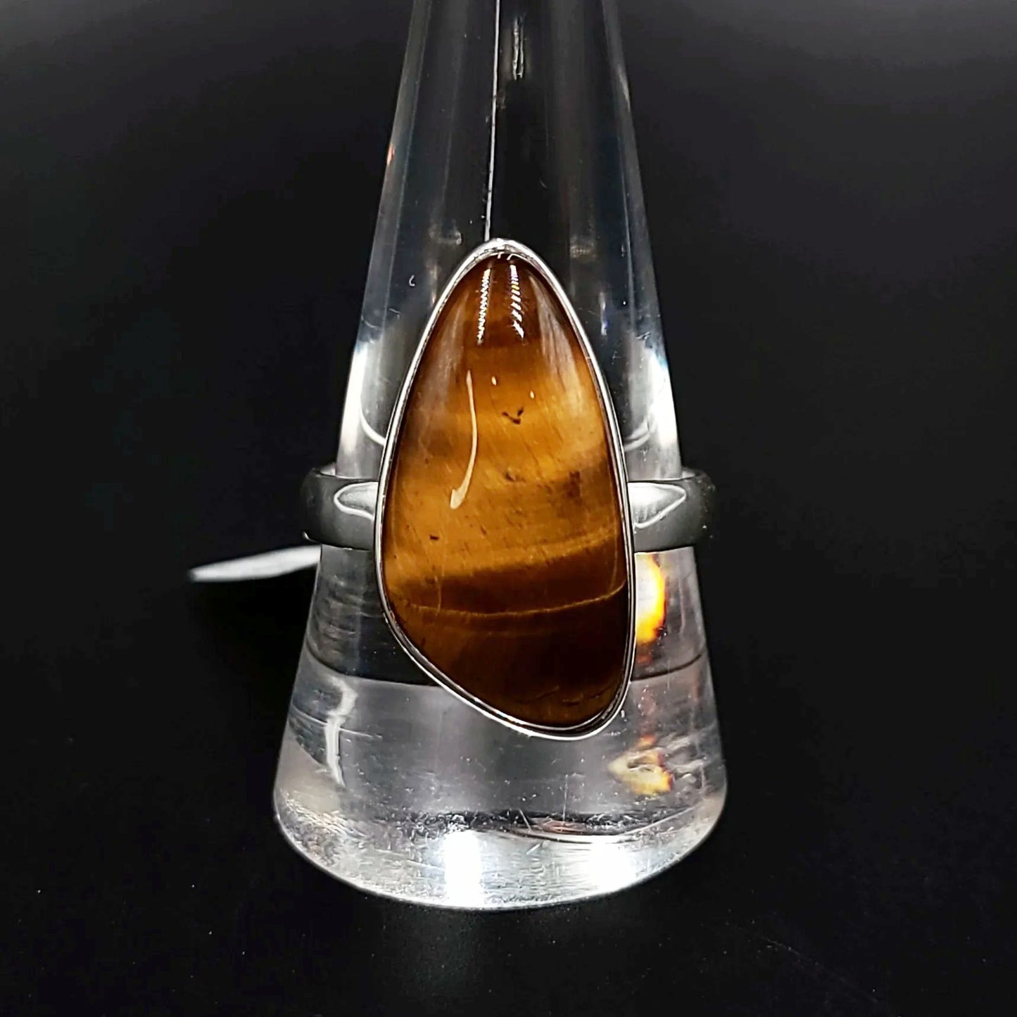 Tiger Eye Free Form Ring Sterling Silver HQ - Elevated Metaphysical