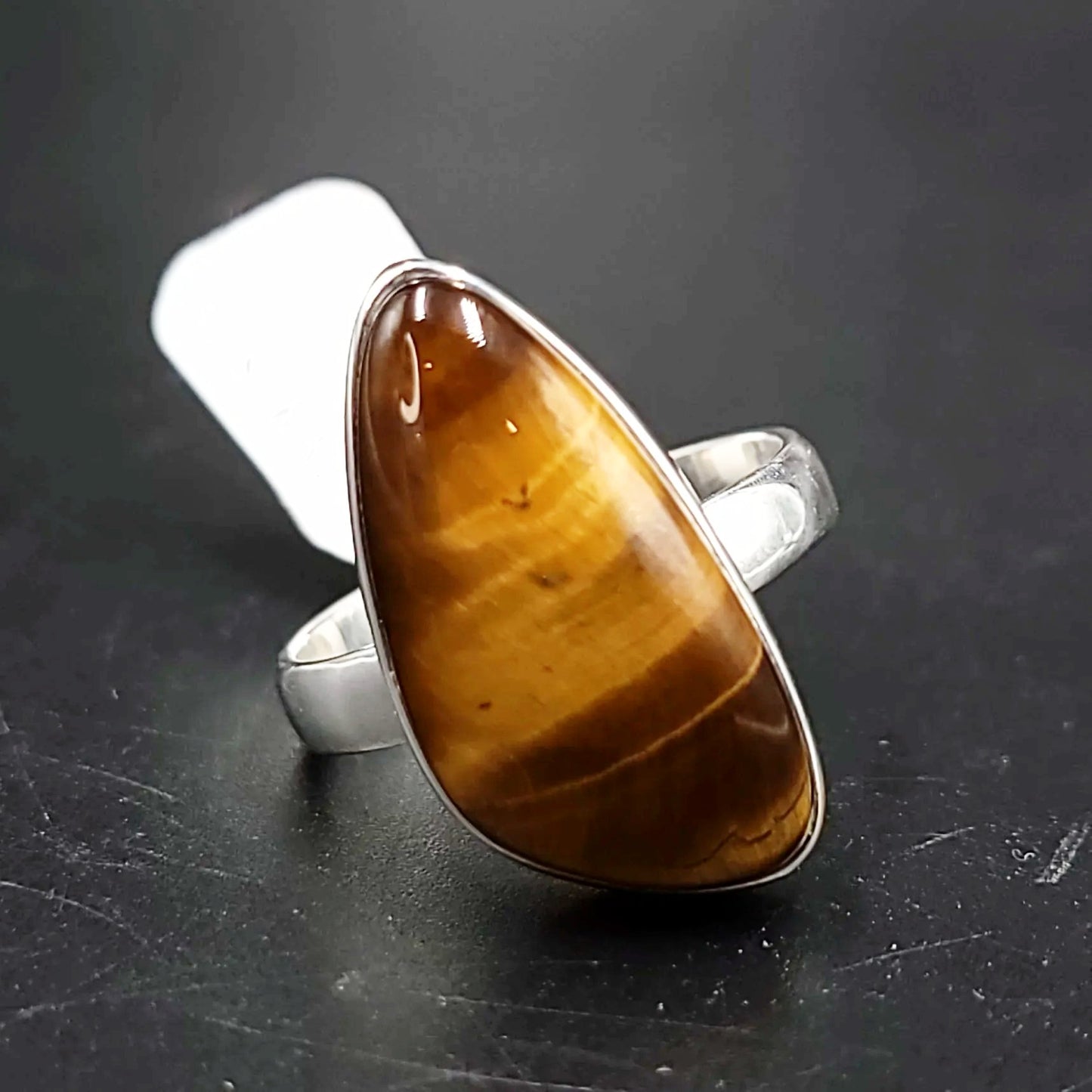 Tiger Eye Free Form Ring Sterling Silver HQ - Elevated Metaphysical
