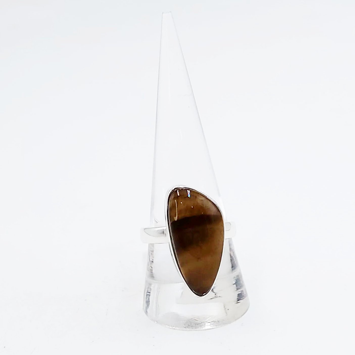 Tiger Eye Free Form Ring Sterling Silver HQ - Elevated Metaphysical