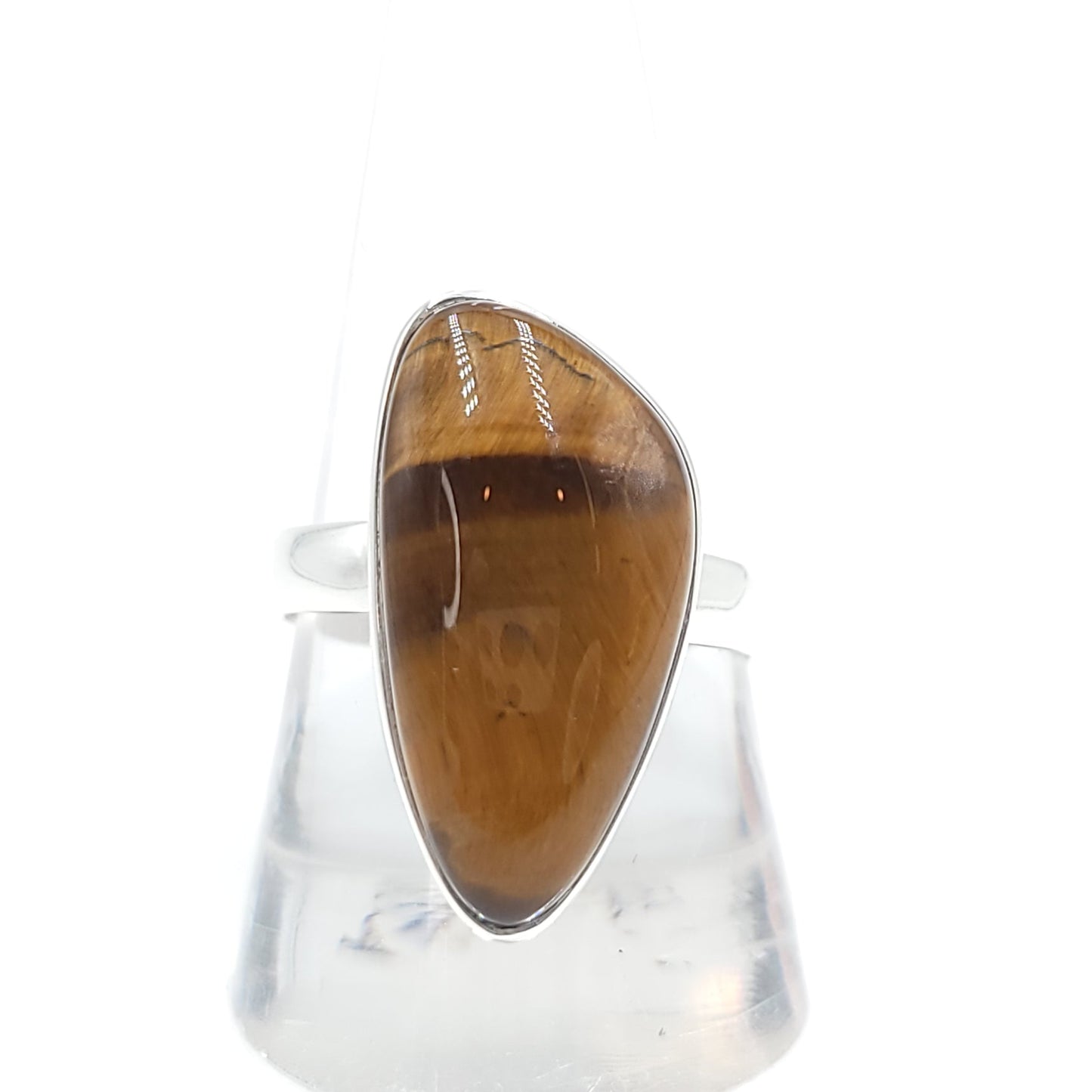 Tiger Eye Free Form Ring Sterling Silver HQ - Elevated Metaphysical