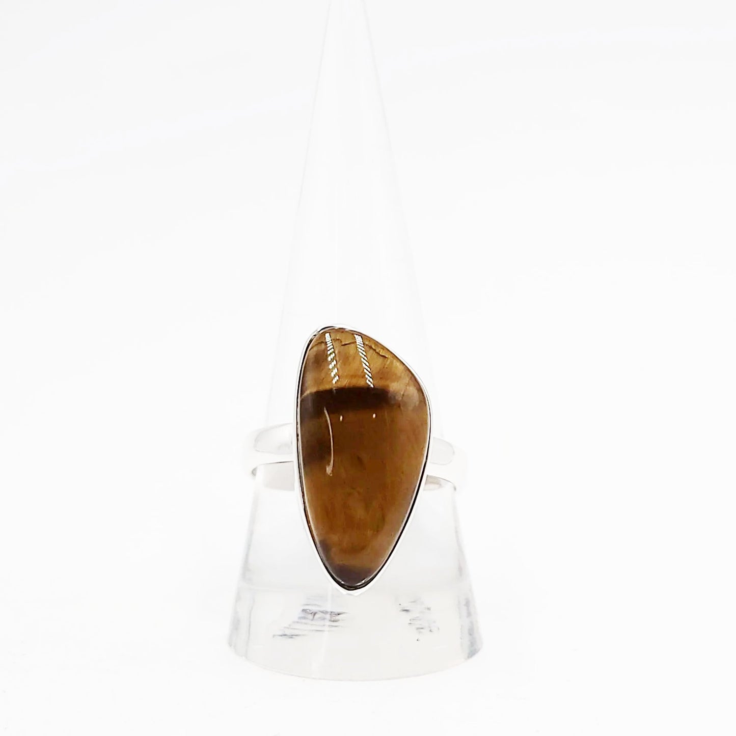 Tiger Eye Free Form Ring Sterling Silver HQ - Elevated Metaphysical