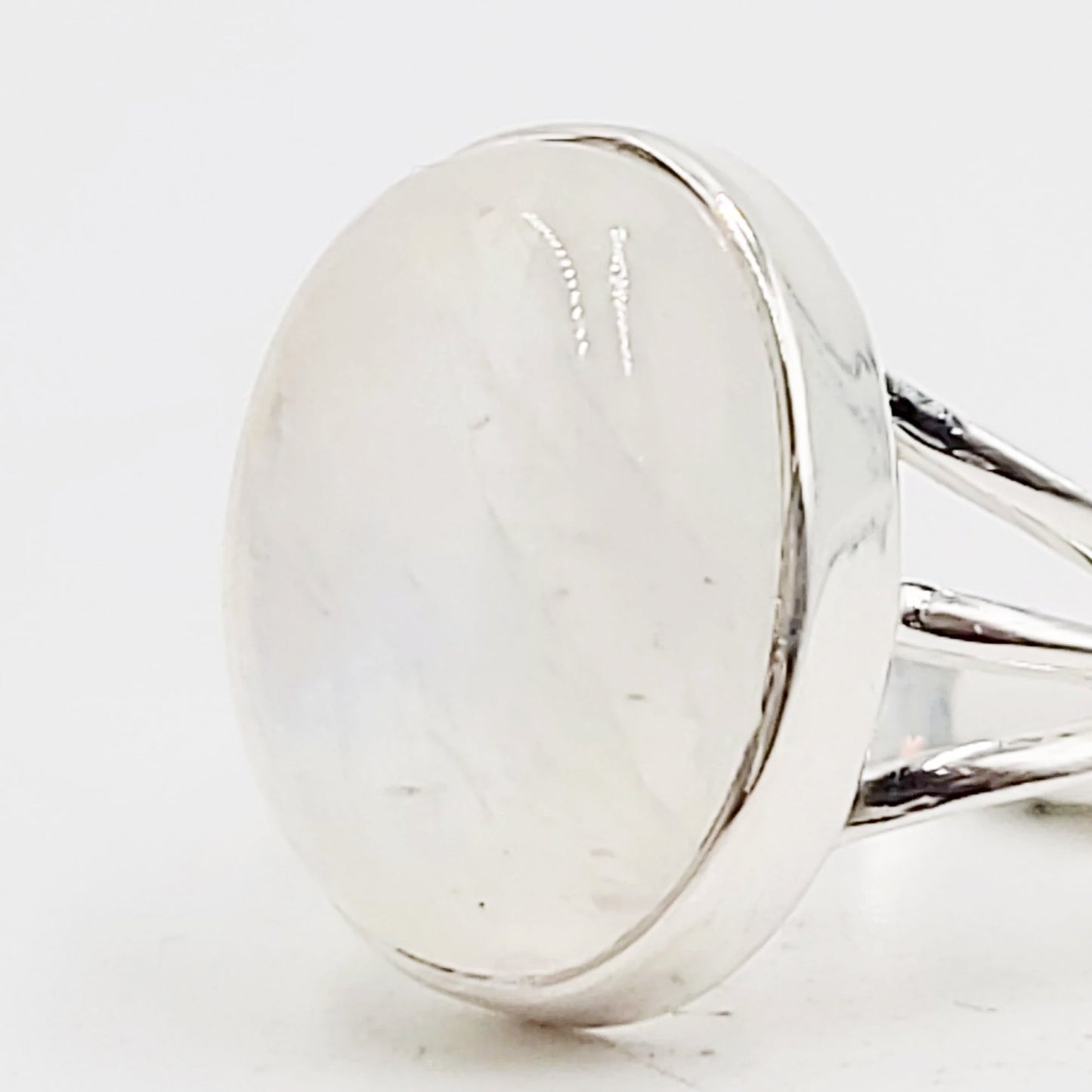 Rainbow Moonstone Ring Sterling Silver HQ Size 7