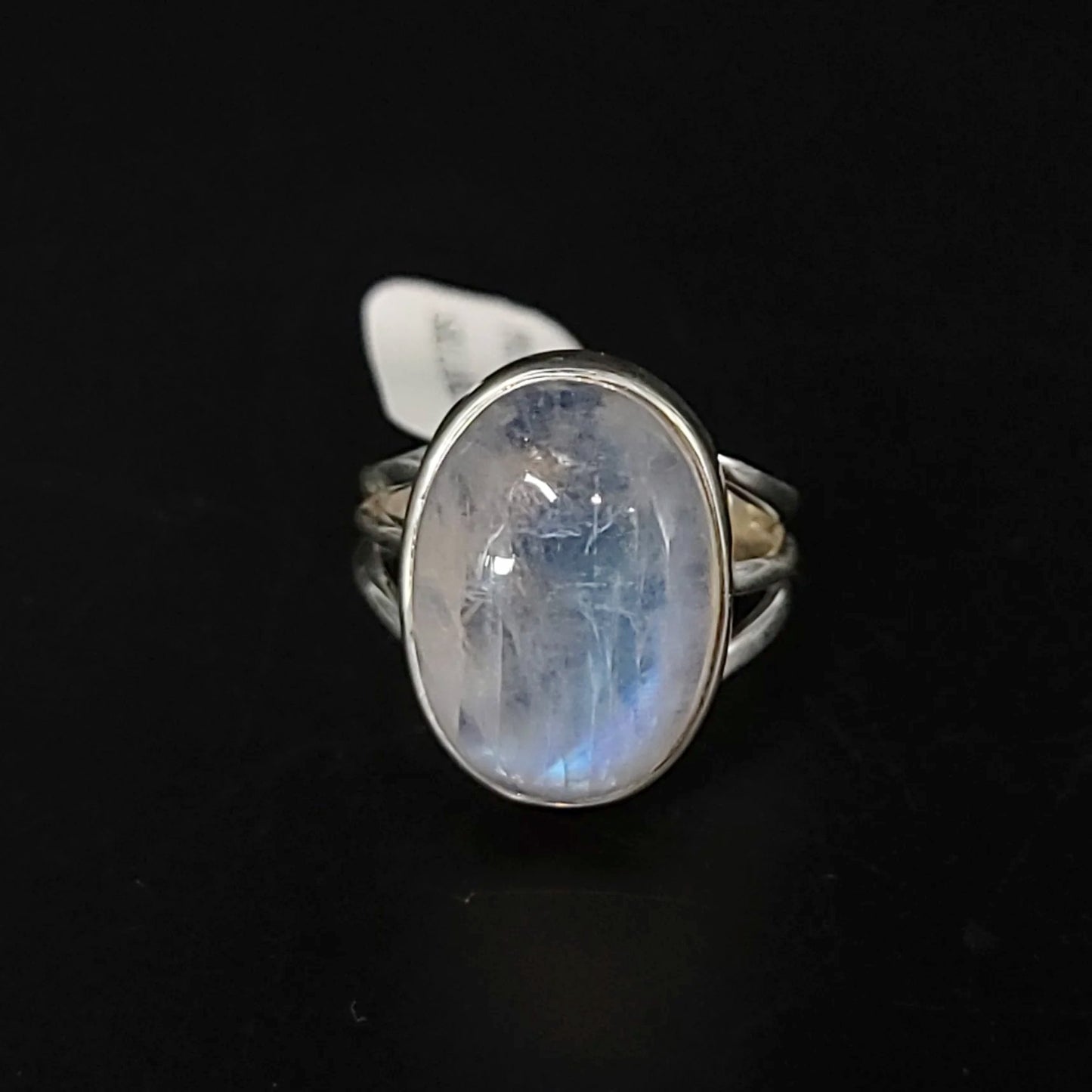 Rainbow Moonstone Ring Sterling Silver HQ Size 7