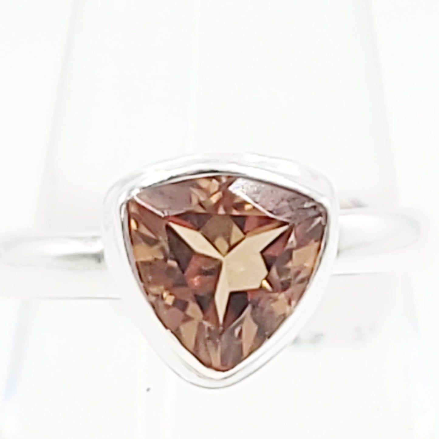 "Autumn" Alexandrite Trillion Ring Sterling Silver Size 7 - Elevated Metaphysical