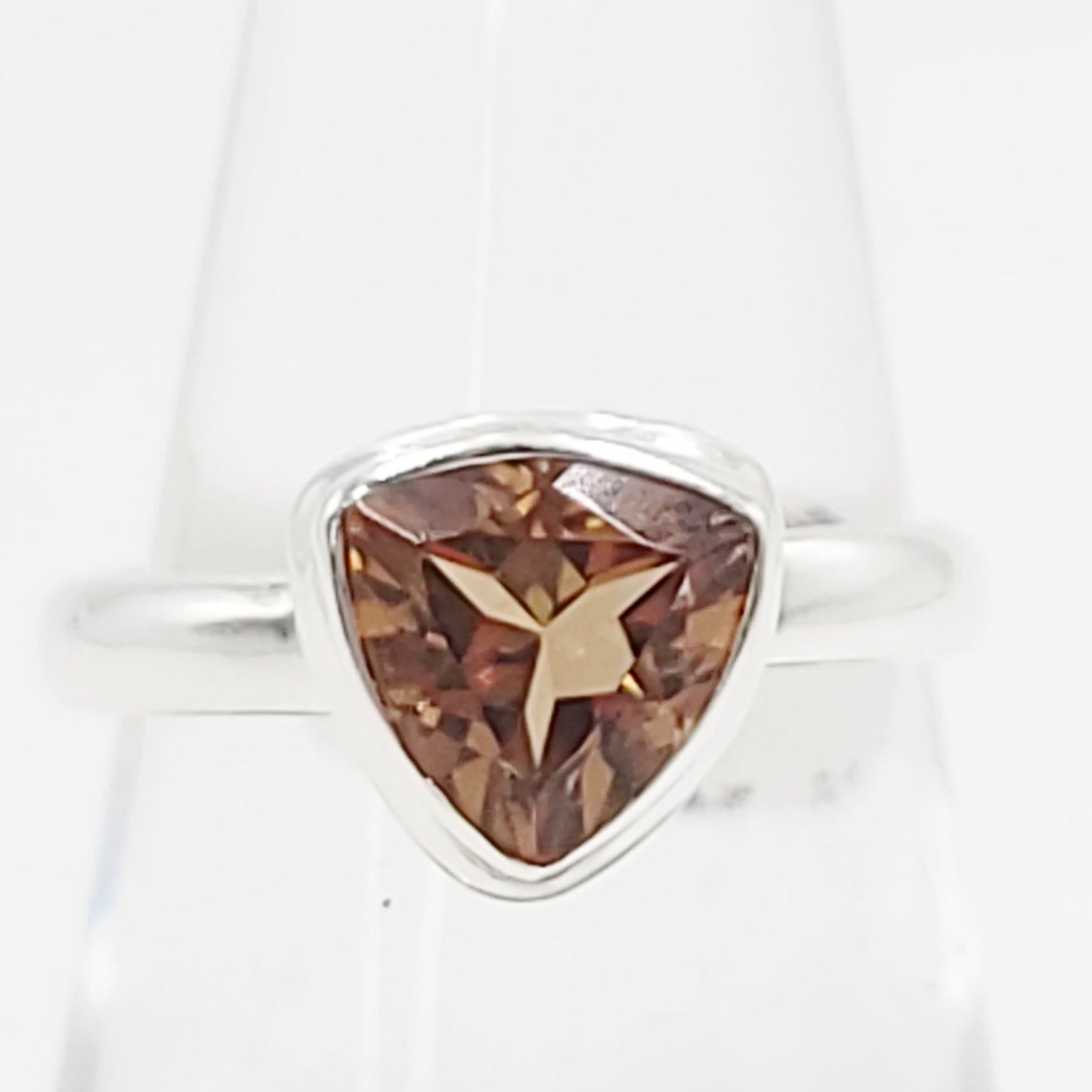 "Autumn" Alexandrite Trillion Ring Sterling Silver Size 7 - Elevated Metaphysical