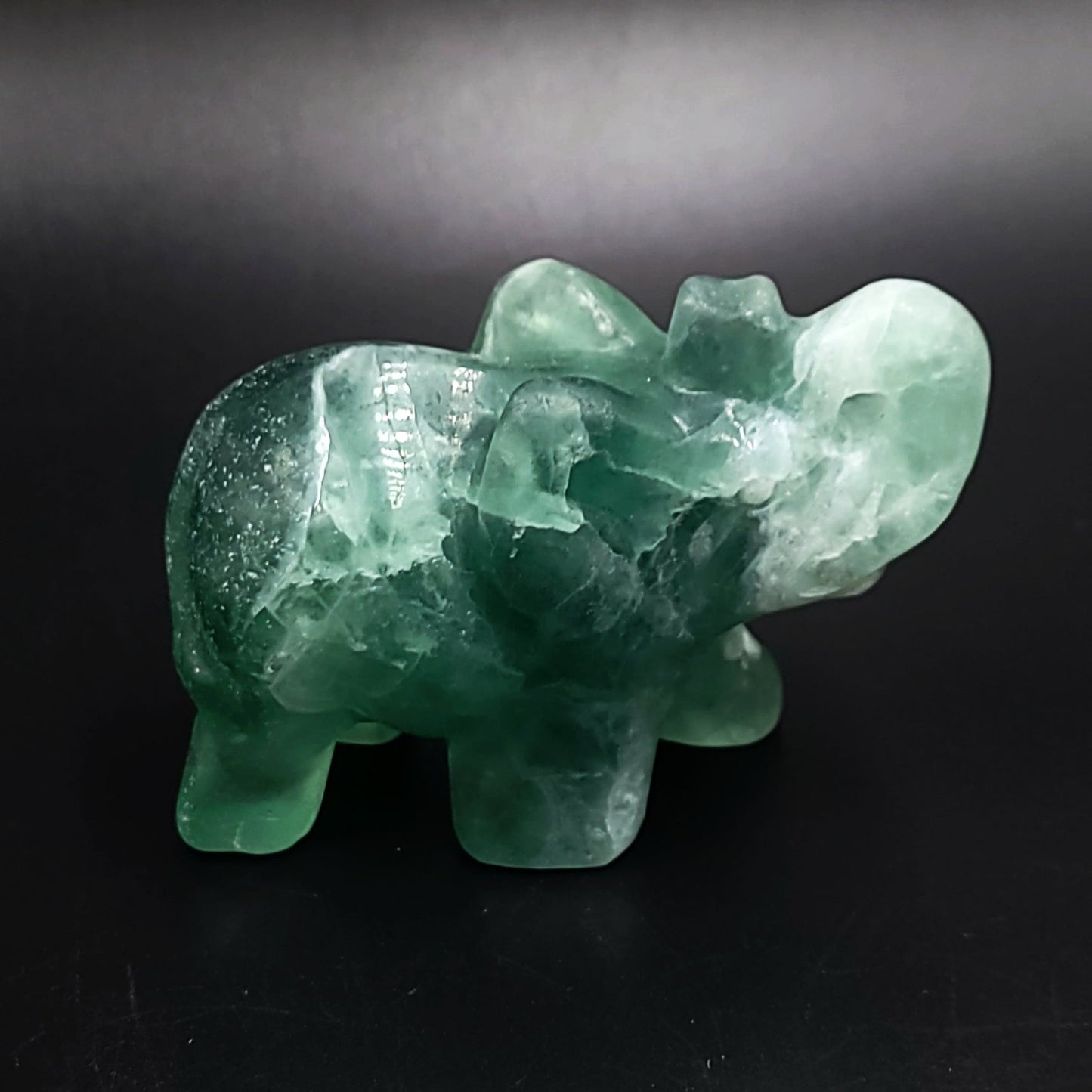 Green Fluorite Elephant Figurine 3" 77mm