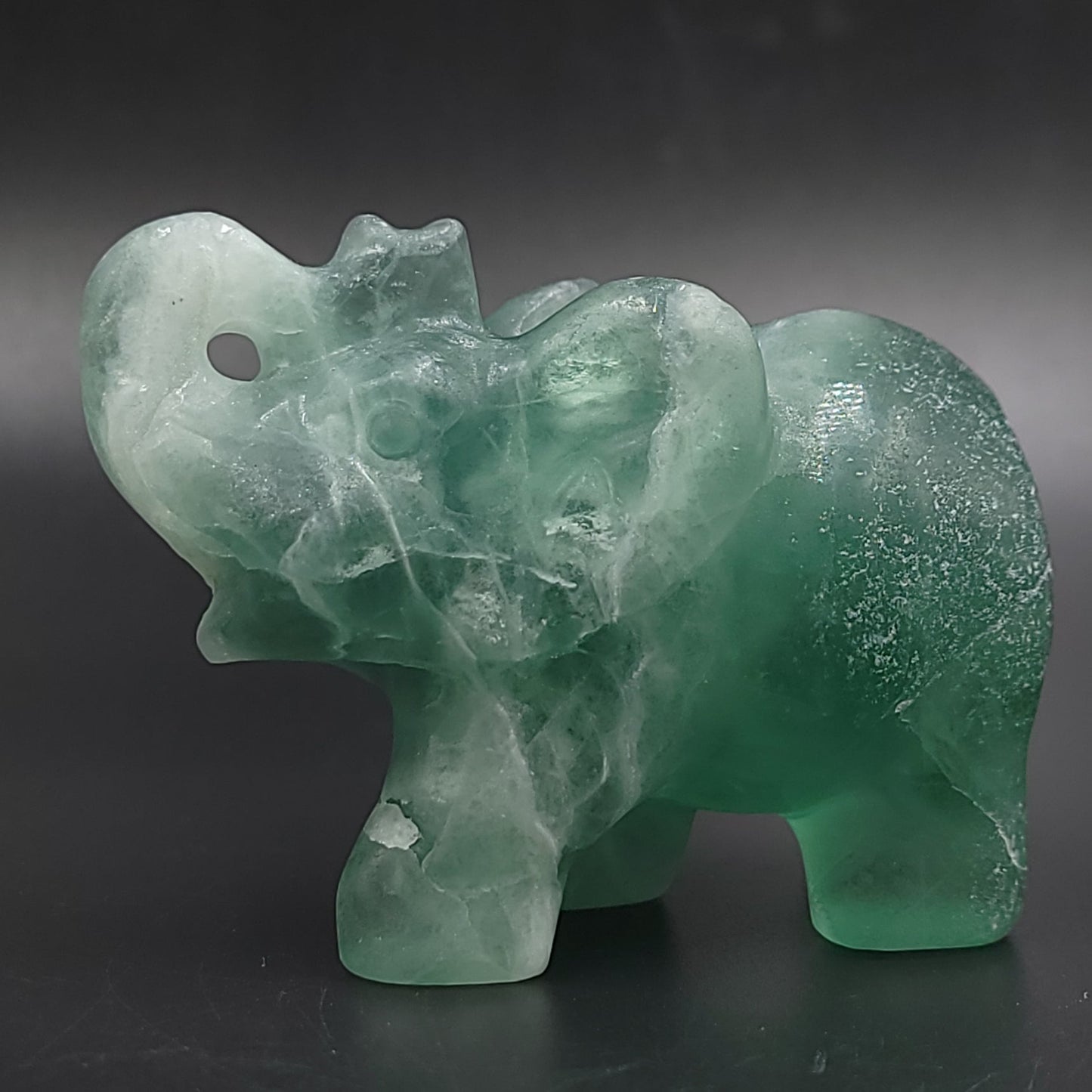 Green Fluorite Elephant Figurine 3" 77mm