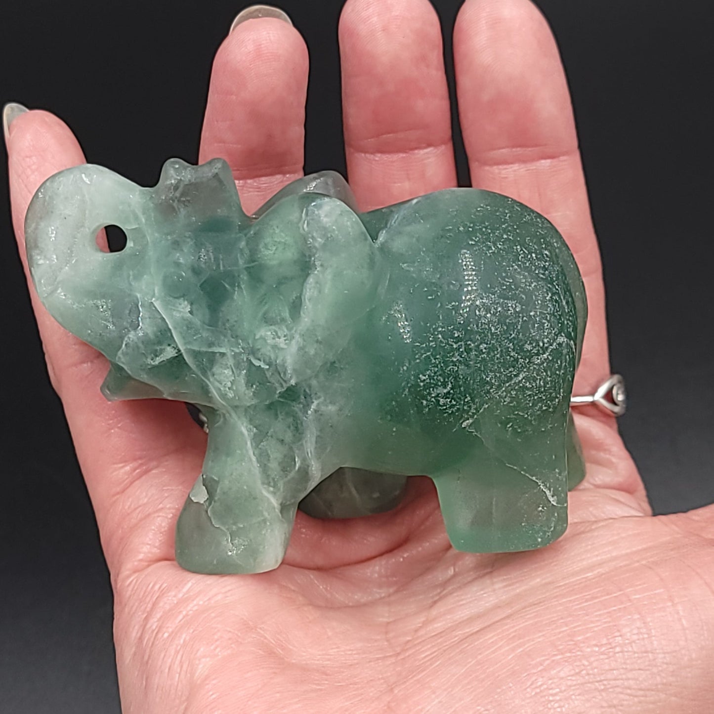 Green Fluorite Elephant Figurine 3" 77mm