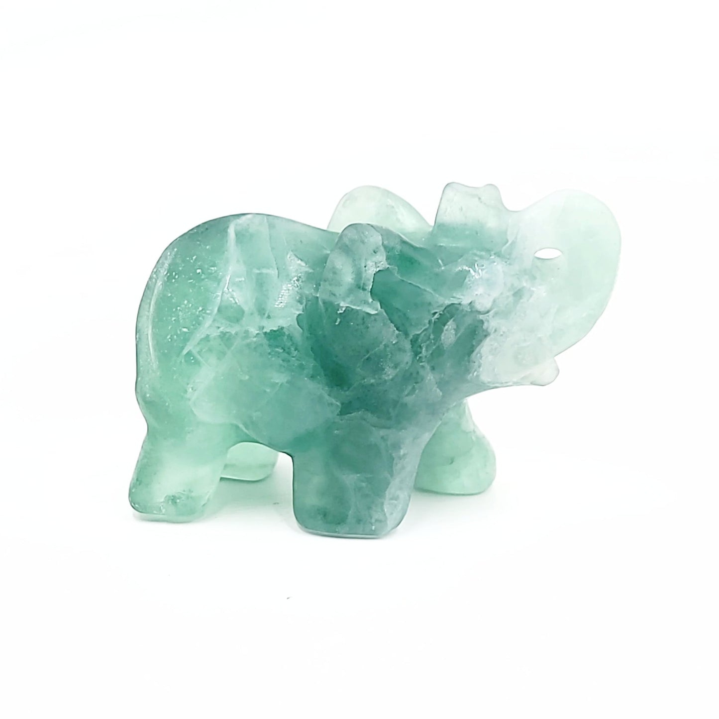 Green Fluorite Elephant Figurine 3" 77mm