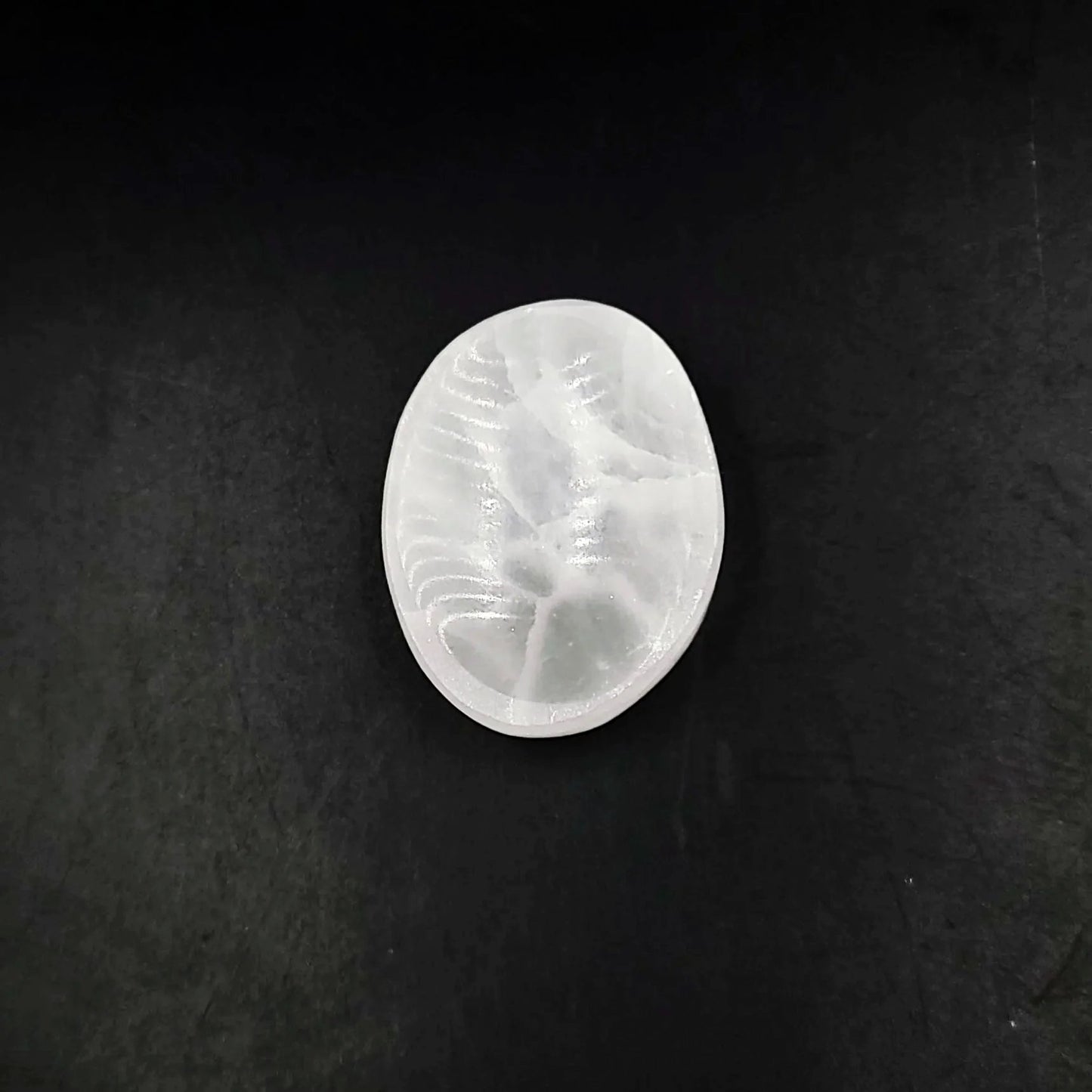 Selenite Worry Stone Smooth Stone Palm Stone - Elevated Metaphysical
