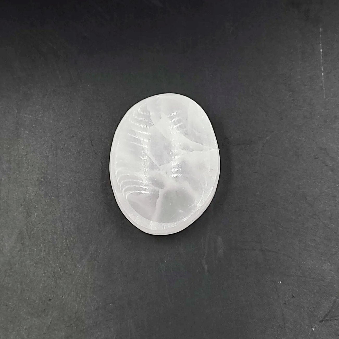 Selenite Worry Stone Smooth Stone Palm Stone - Elevated Metaphysical