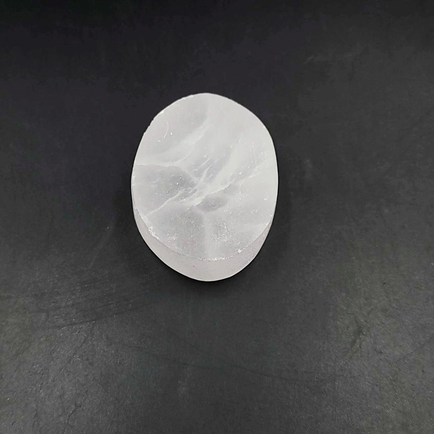 Selenite Worry Stone Smooth Stone Palm Stone - Elevated Metaphysical