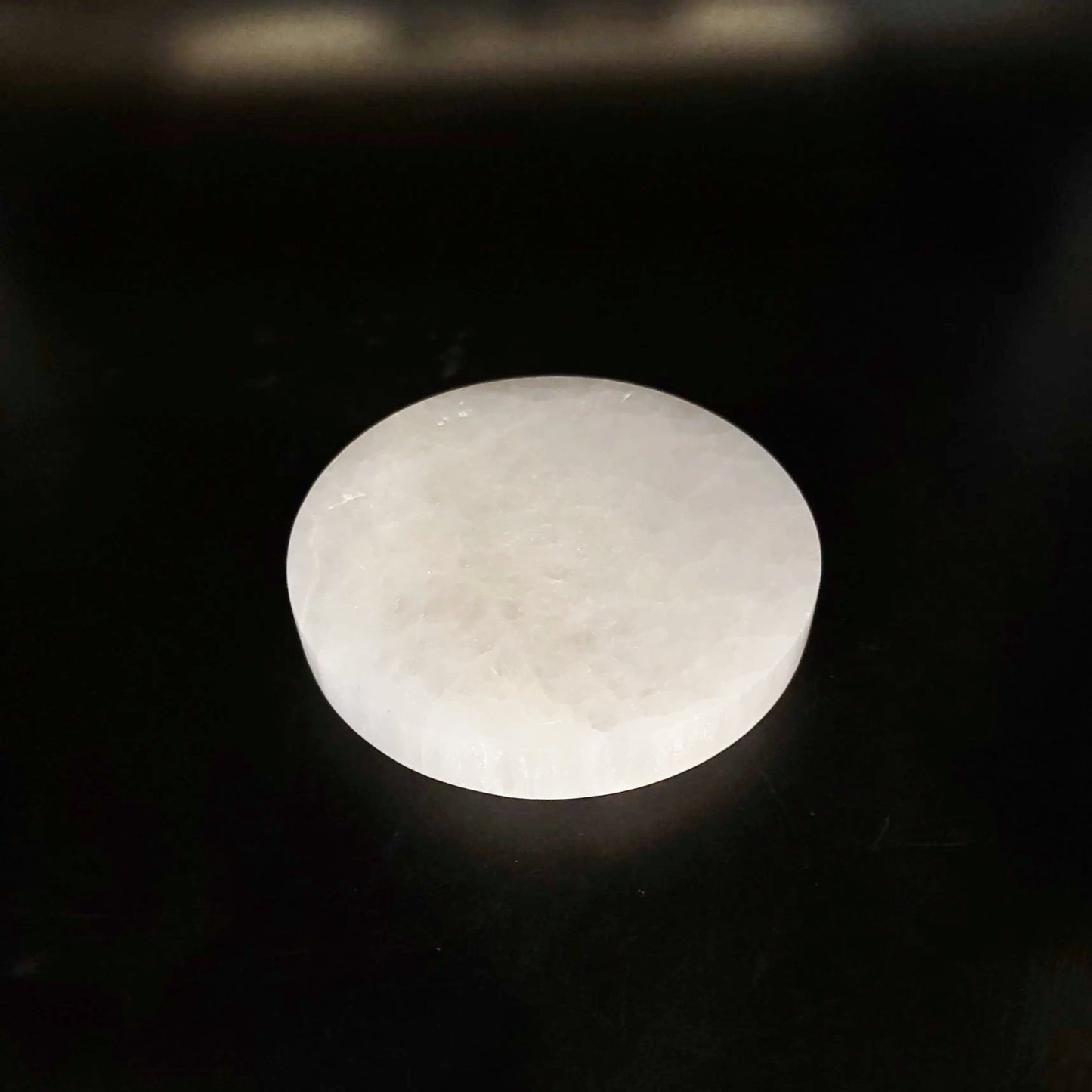 Selenite Plate Round Generator Plate 4" 10cm - Elevated Metaphysical