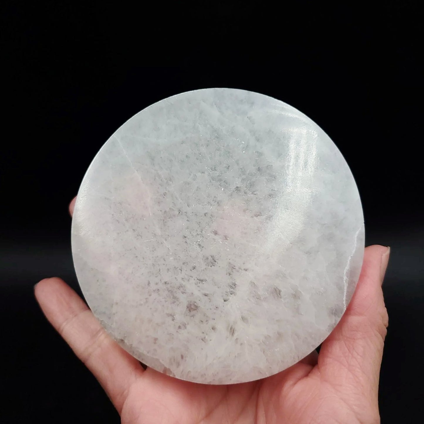 Selenite Plate Round Generator Plate 4" 10cm - Elevated Metaphysical
