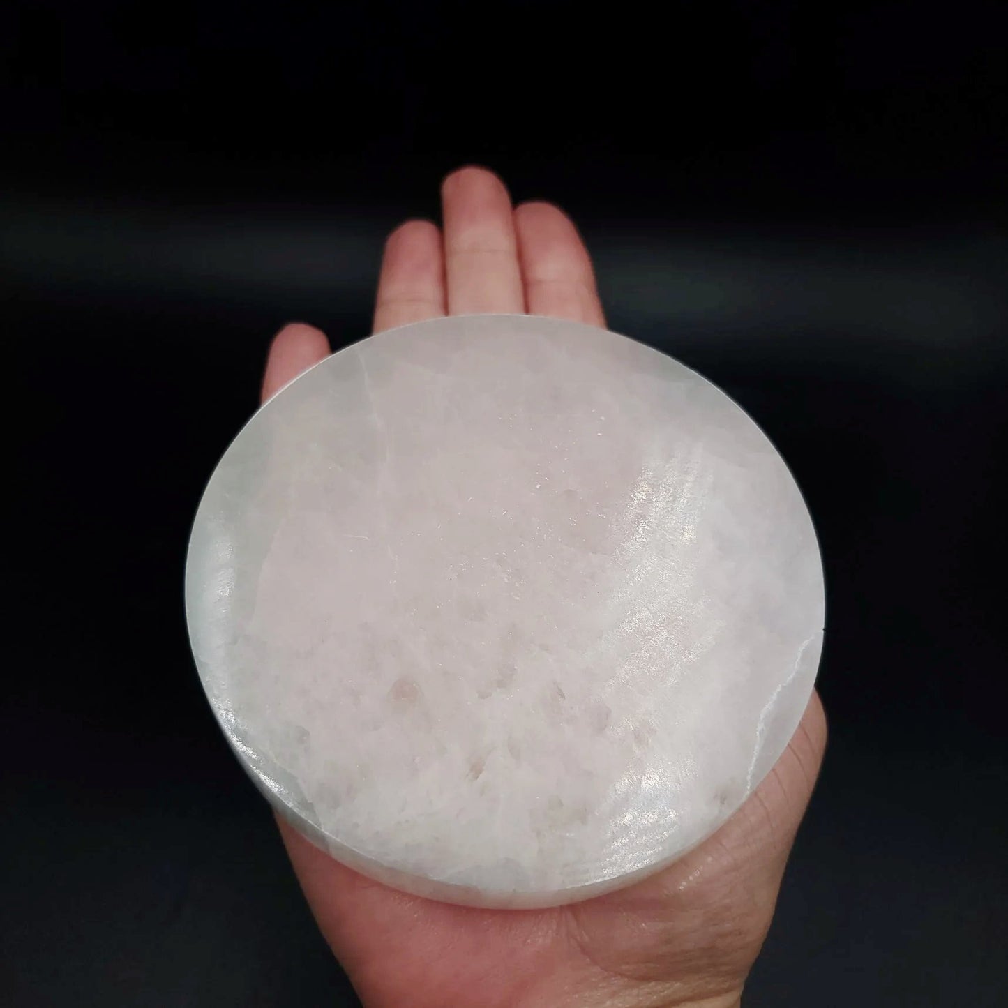 Selenite Plate Round Generator Plate 4" 10cm - Elevated Metaphysical