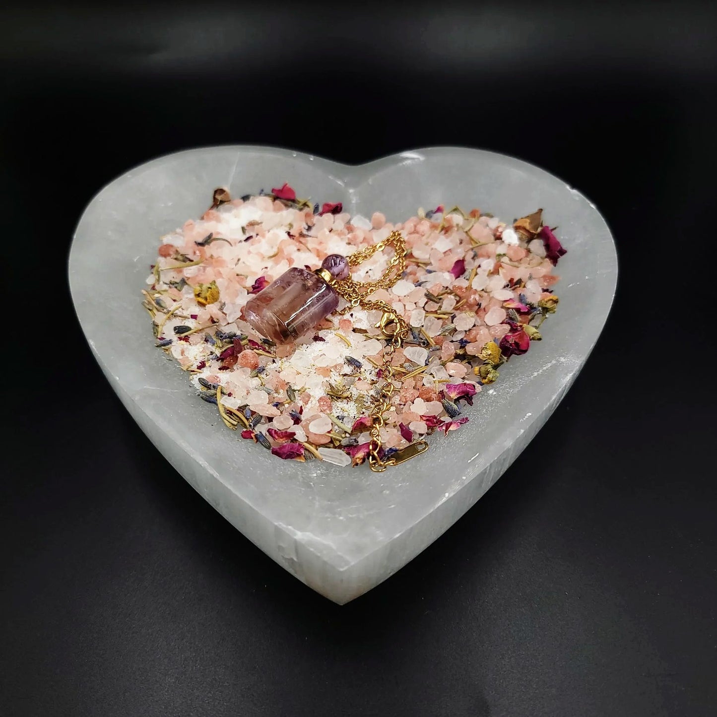 Selenite Heart Bowl 6" 15cm Cleansing Charging Tray