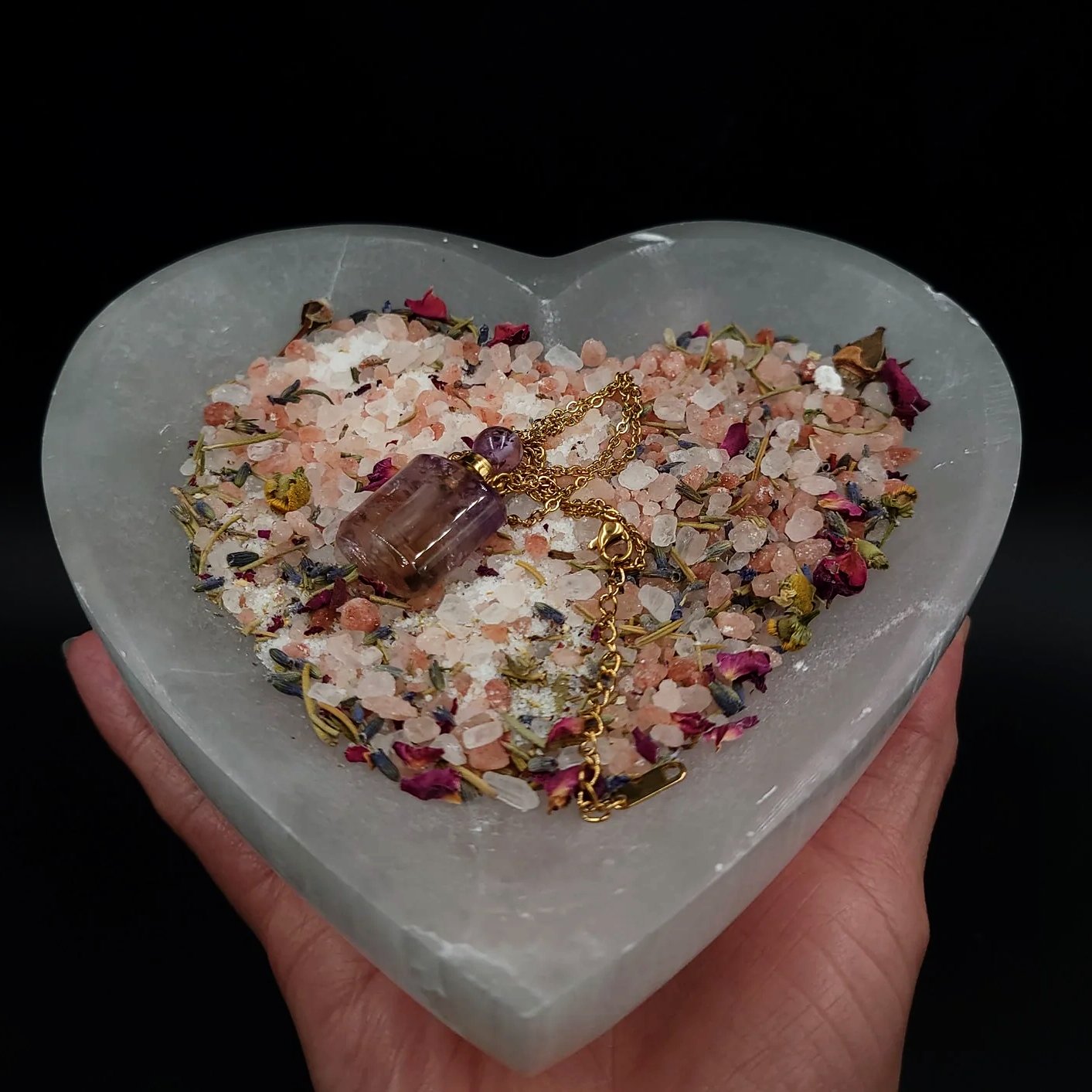 Selenite Heart Bowl 6" 15cm Cleansing Charging Tray