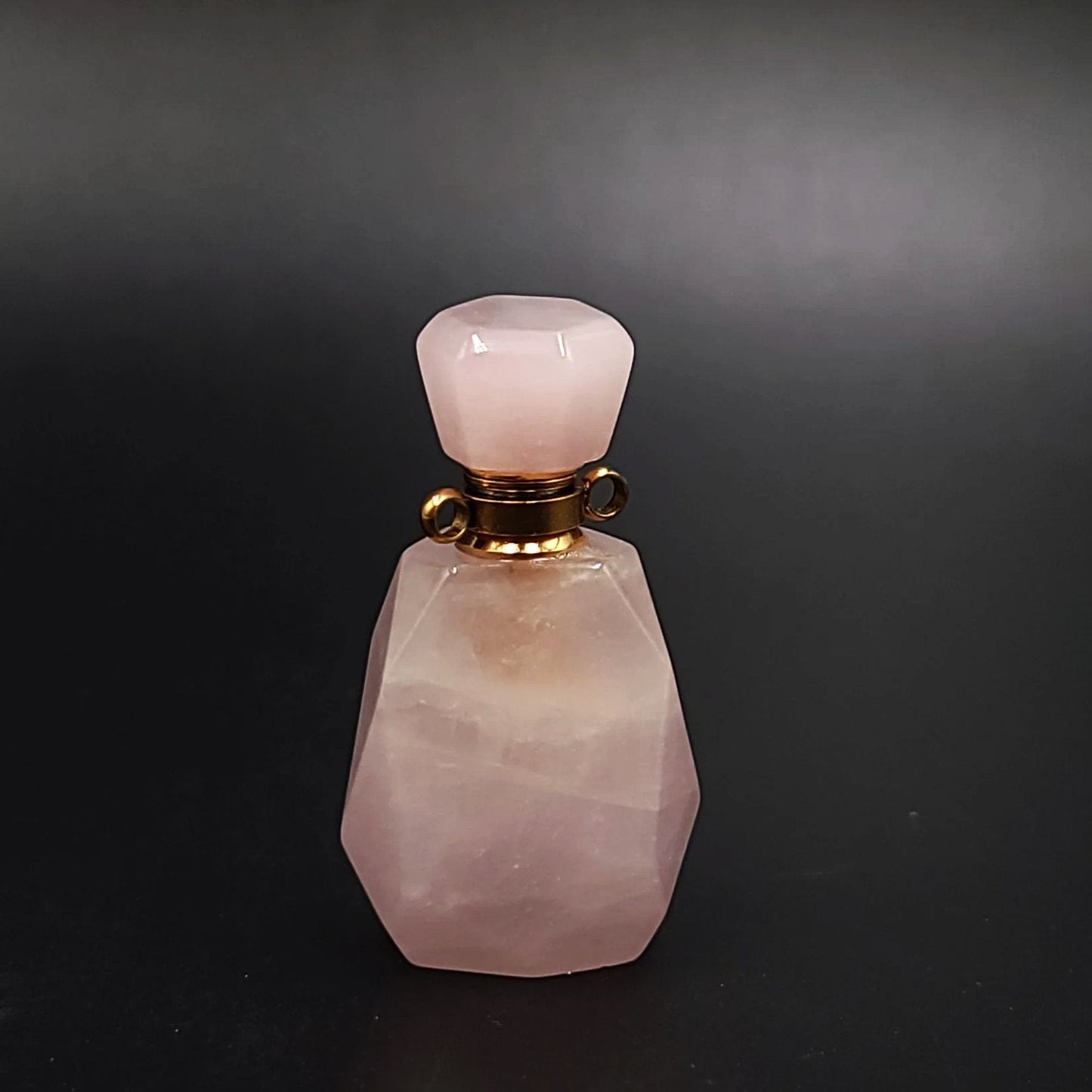 Rose Quartz Bottle Pendant Sacred Geometry Holder Perfume Oils Incense Ashes - Elevated Metaphysical